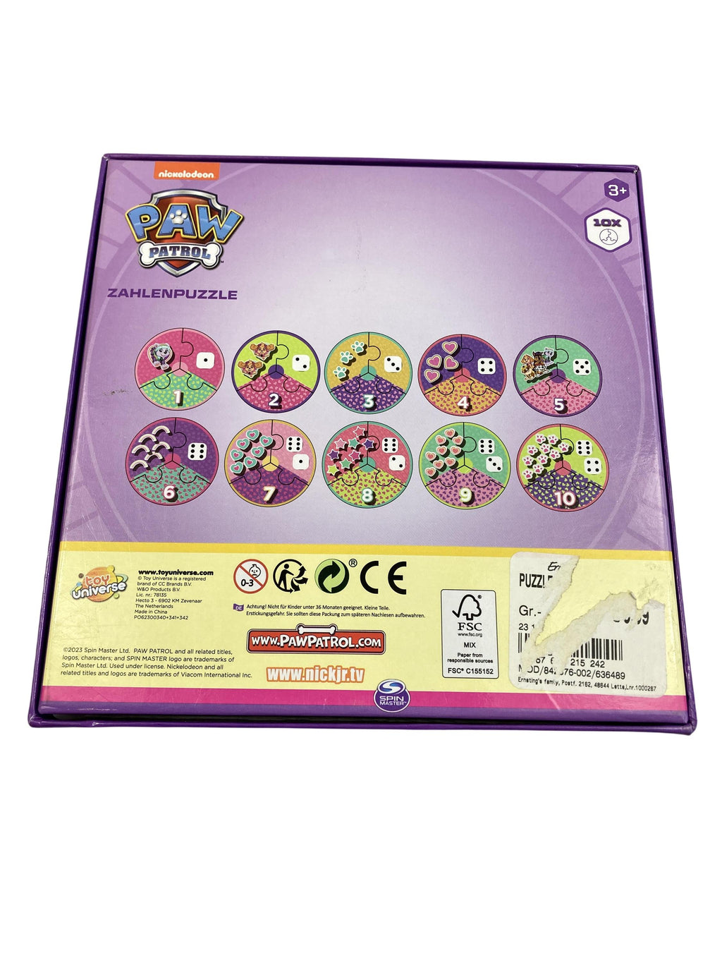 Lernspielzeuge Lernspielzeuge Spielen & Lernen Zahlenpuzzle Paw Patrol Spin Master Rear Image Second Hand