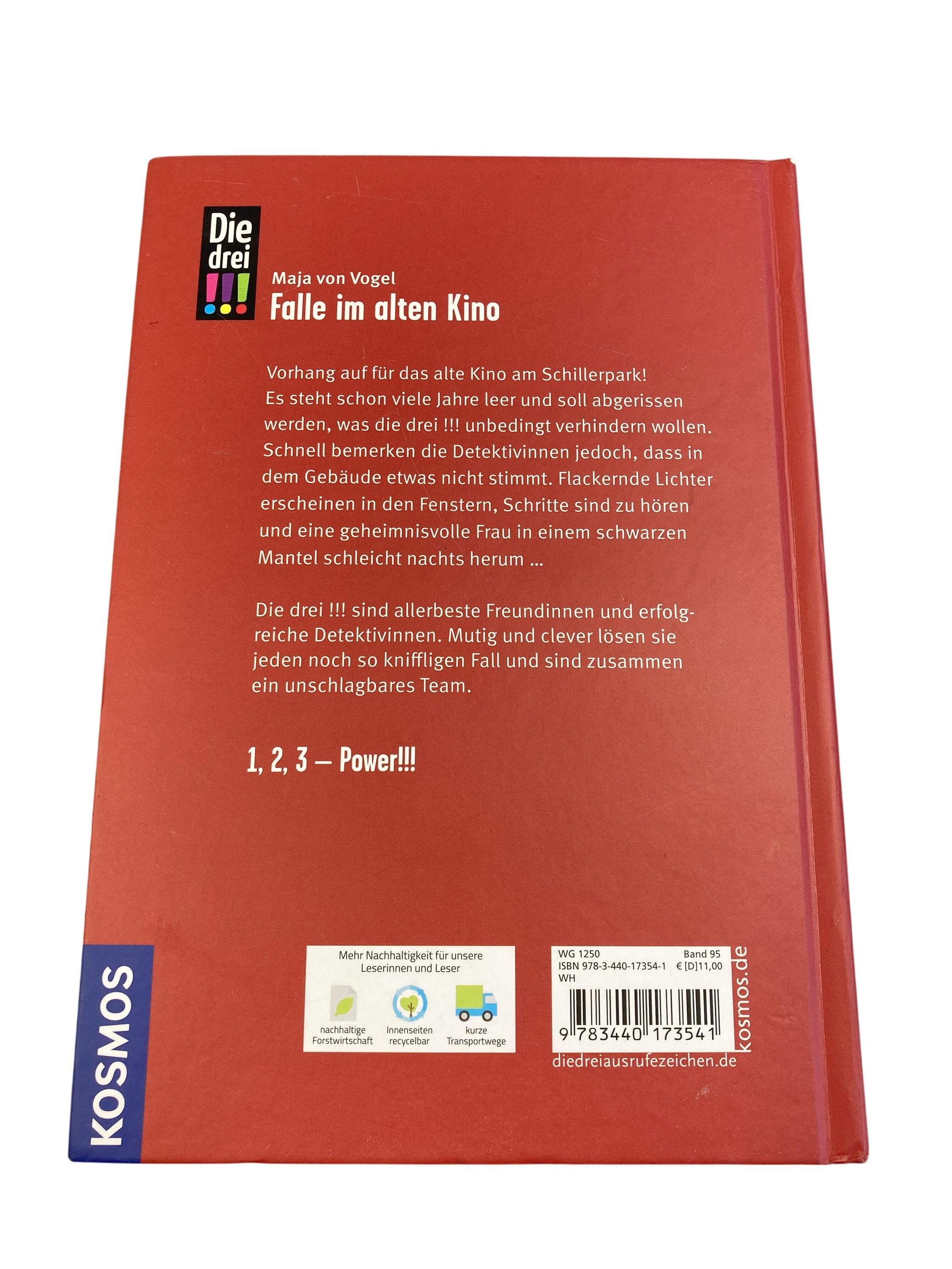 Kinderbücher Bücher Spielen & Lernen Die drei !!! - Falle im alten Kino KOSMOS Rear Image Second Hand