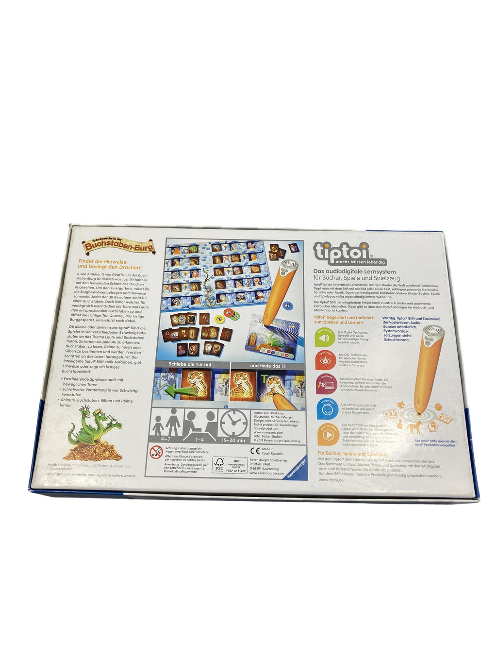 TipToi Spiele TipToi Spielen & Lernen tiptoi Schatzsuche in der Buchstaben-Burg Ravensburger  Rear Image Second Hand