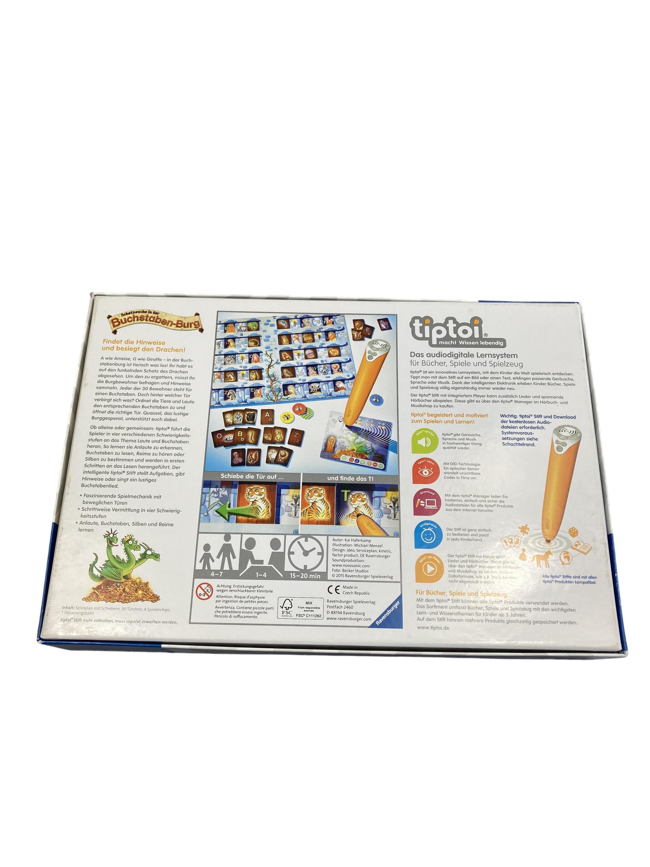 TipToi Spiele TipToi Spielen & Lernen tiptoi Schatzsuche in der Buchstaben-Burg Ravensburger  Rear Image Second Hand