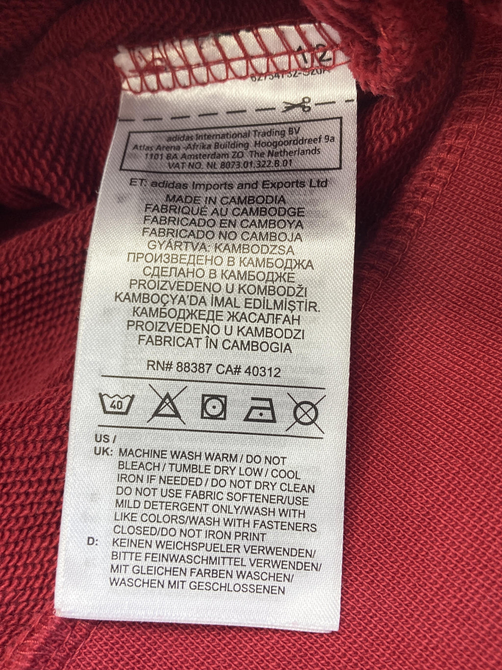 Sweatjacken Sweatshirts & Hoodies Kleidung Sweatjacke Adidas Care Label Second Hand