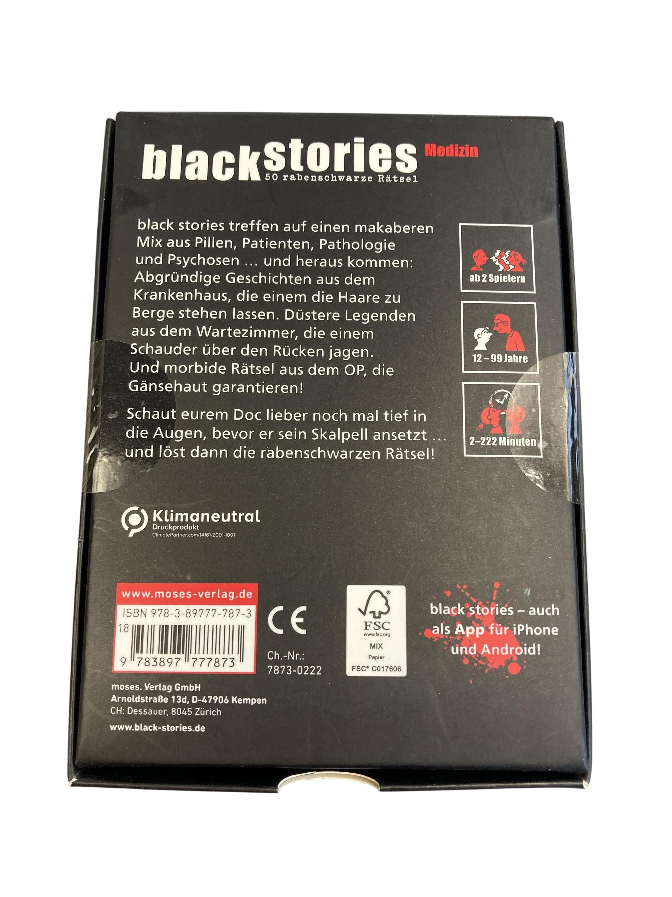 Kartenspiele Brett- / Gesellschaftsspiele Spielen & Lernen Blackstories medizin Moses  Rear Image Second Hand