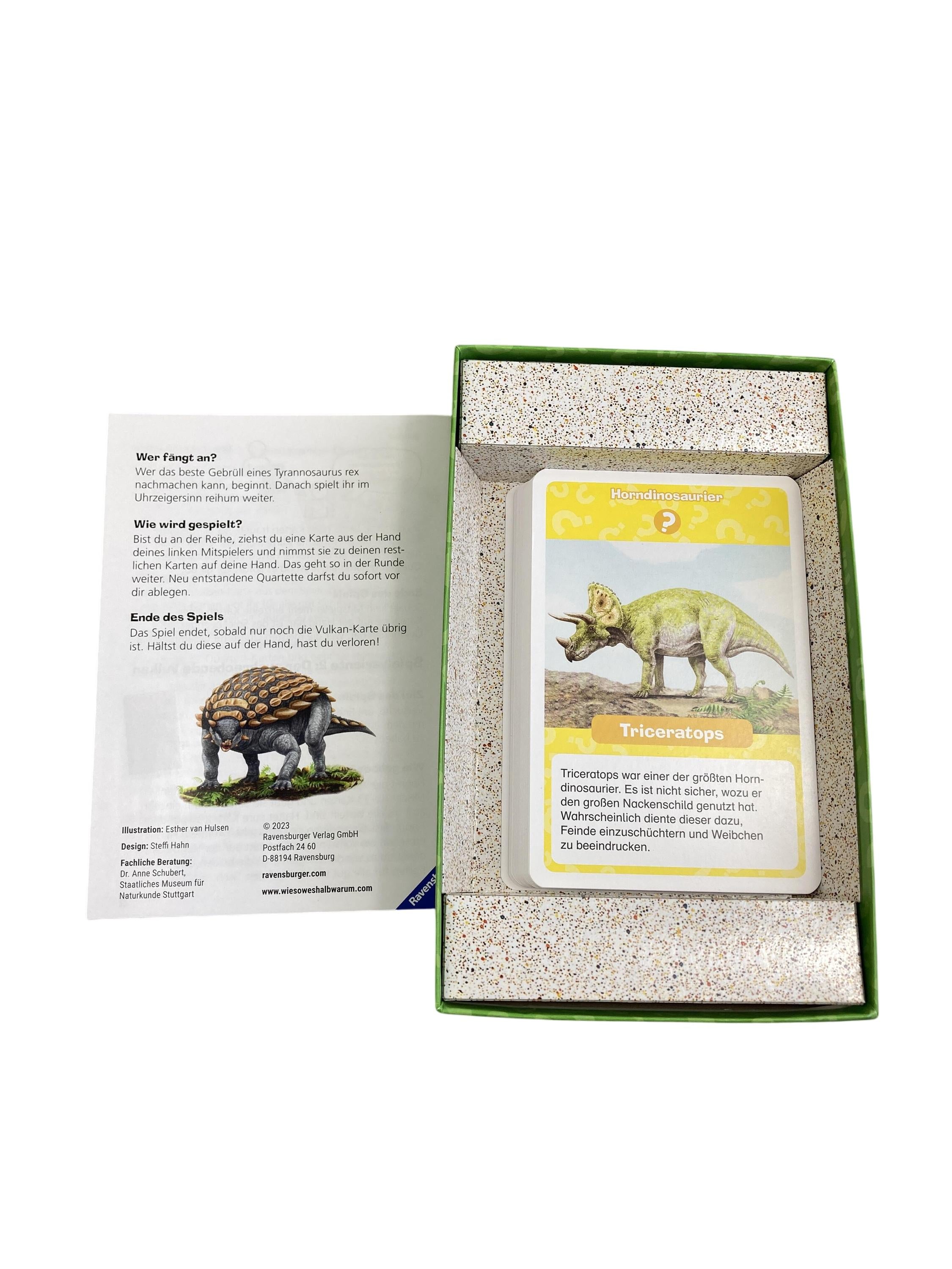 Kartenspiele Brett- / Gesellschaftsspiele Spielen & Lernen Wieso Weshalb Warum? Dinosaurier Quartett Ravensburger  New Misc Image 1 Second Hand
