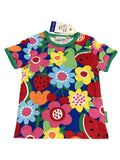 T-Shirts T-Shirts & Tops Kleidung Bio-Baumwoll Kinder Shirt kurzarm mit Blumen und Früchte-Druck Toby Tiger Front Image Second Hand