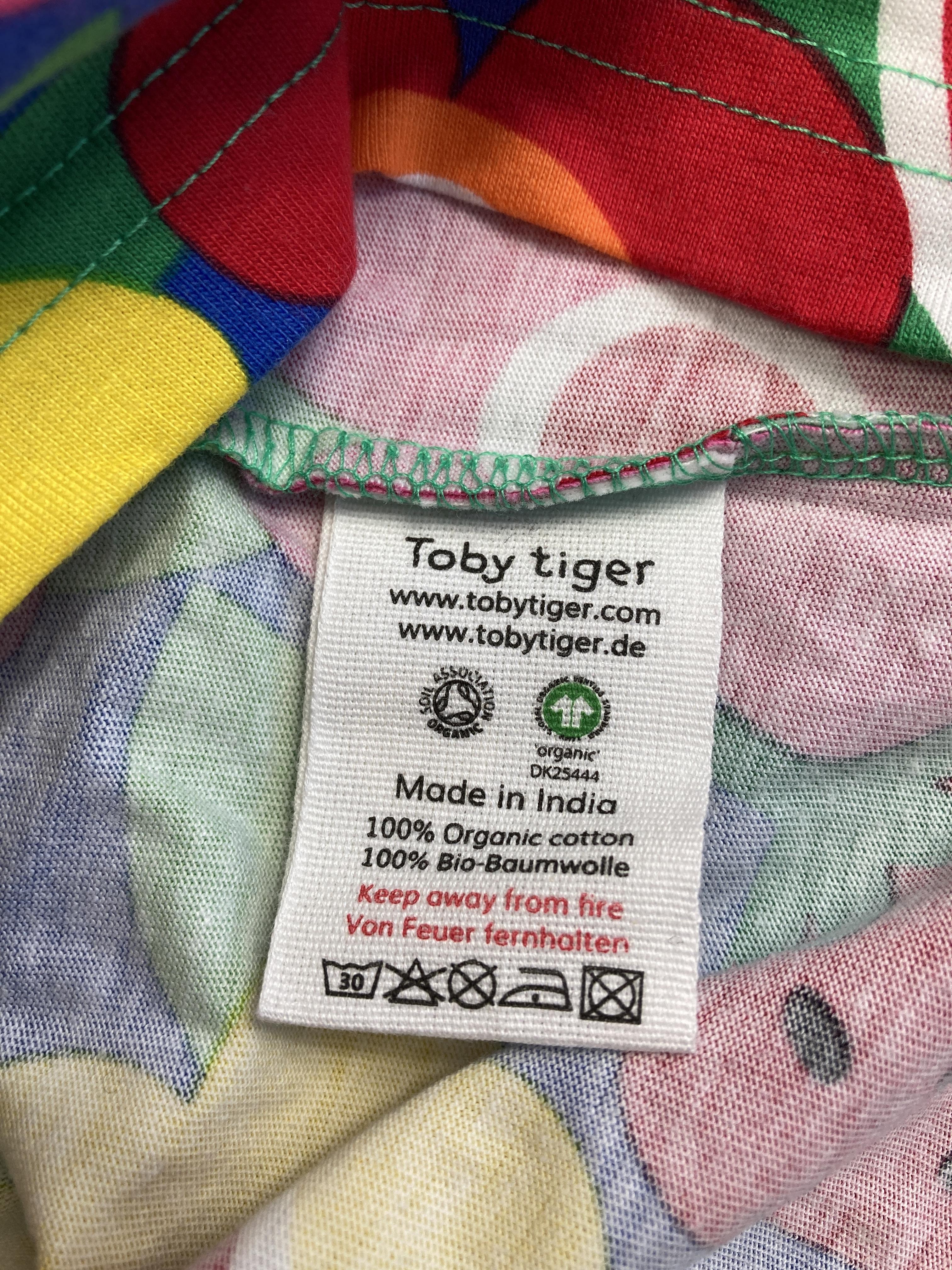 T-Shirts T-Shirts & Tops Kleidung Bio-Baumwoll Kinder Shirt kurzarm mit Blumen und Früchte-Druck Toby Tiger Care Label Second Hand