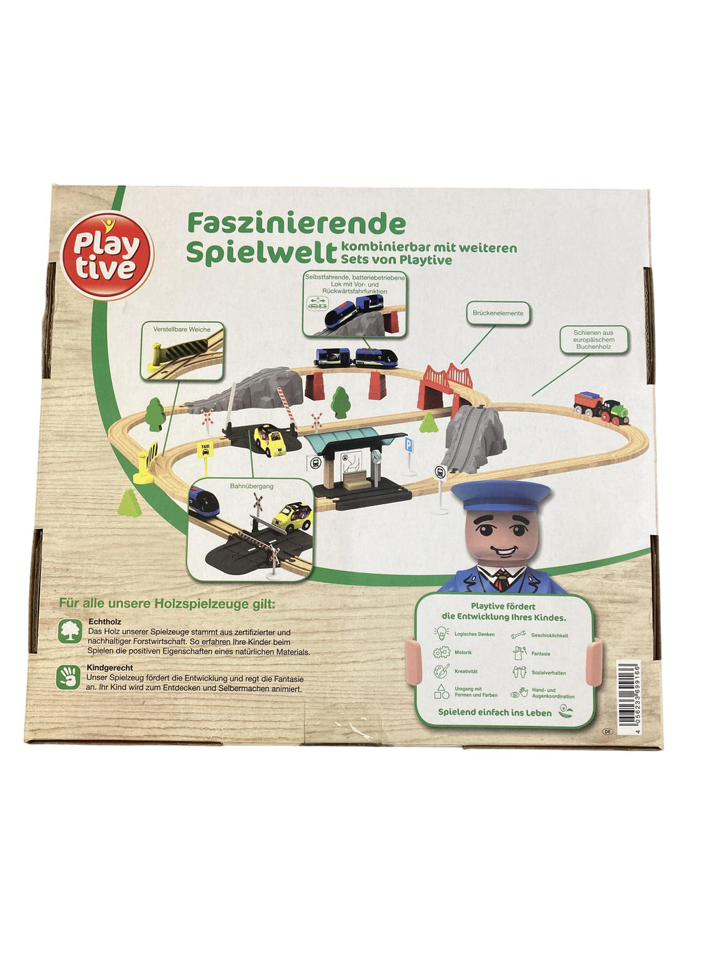 Holzspielzeuge Spielen & Lernen Eisenbahn-Set Playtive Rear Image Second Hand