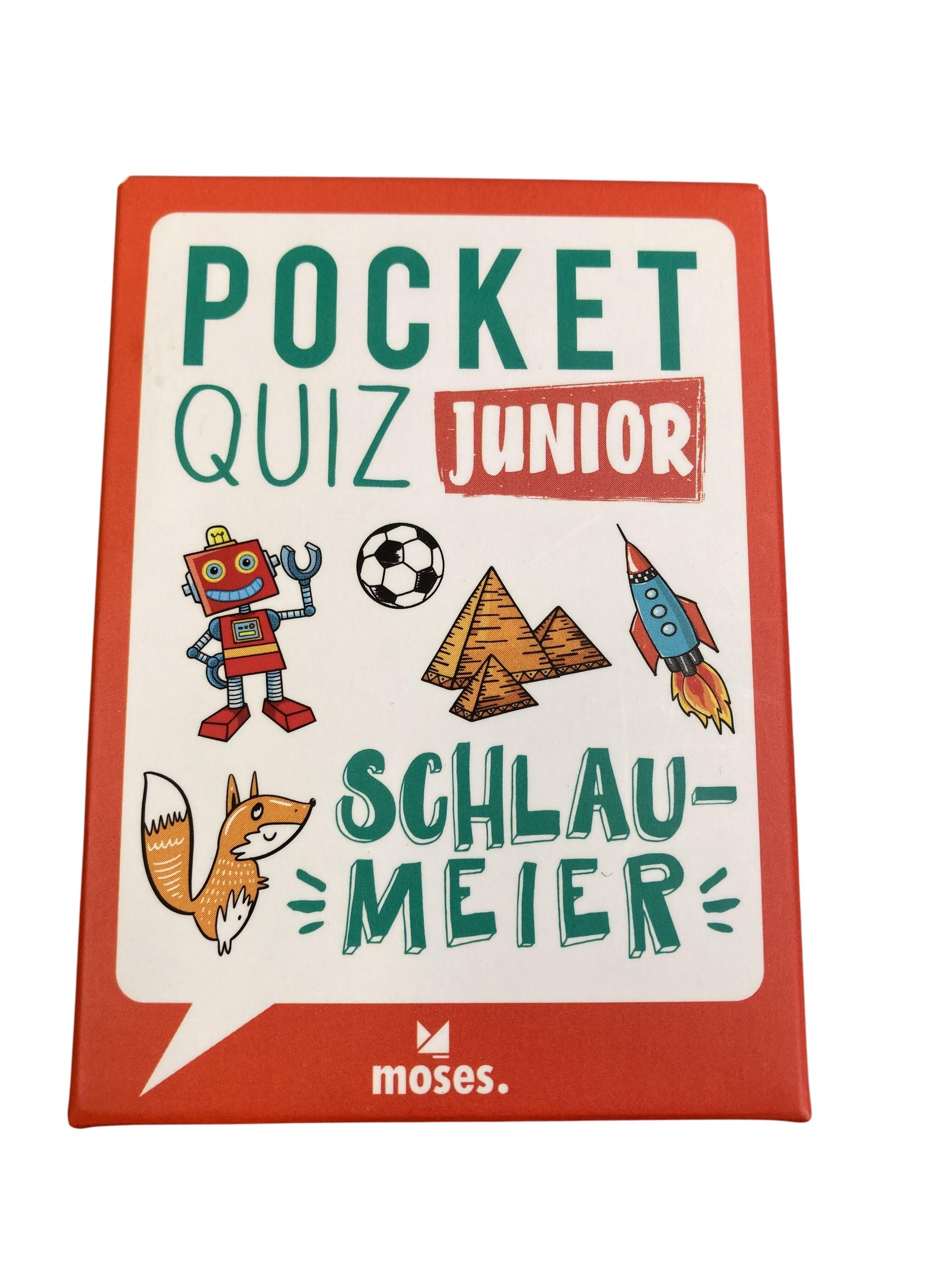 Kartenspiele Brett- / Gesellschaftsspiele Spielen & Lernen Pocket Quiz Junior Schlaumeier Moses  Front Image Second Hand
