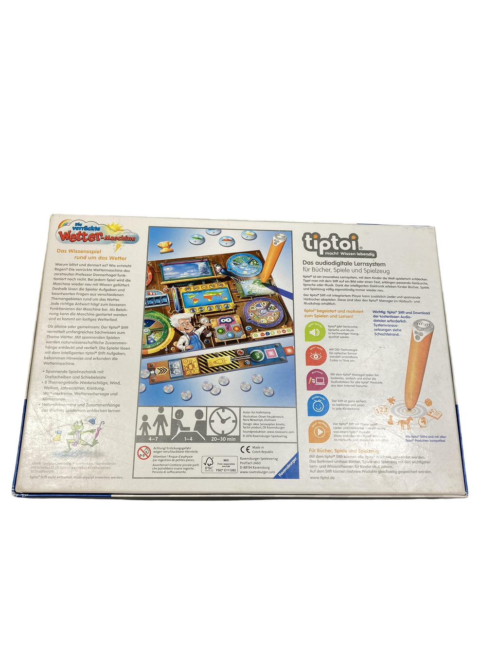 TipToi Spiele TipToi Spielen & Lernen Tiptoi Die verrückte Wetter-Maschine Ravensburger  Rear Image Second Hand