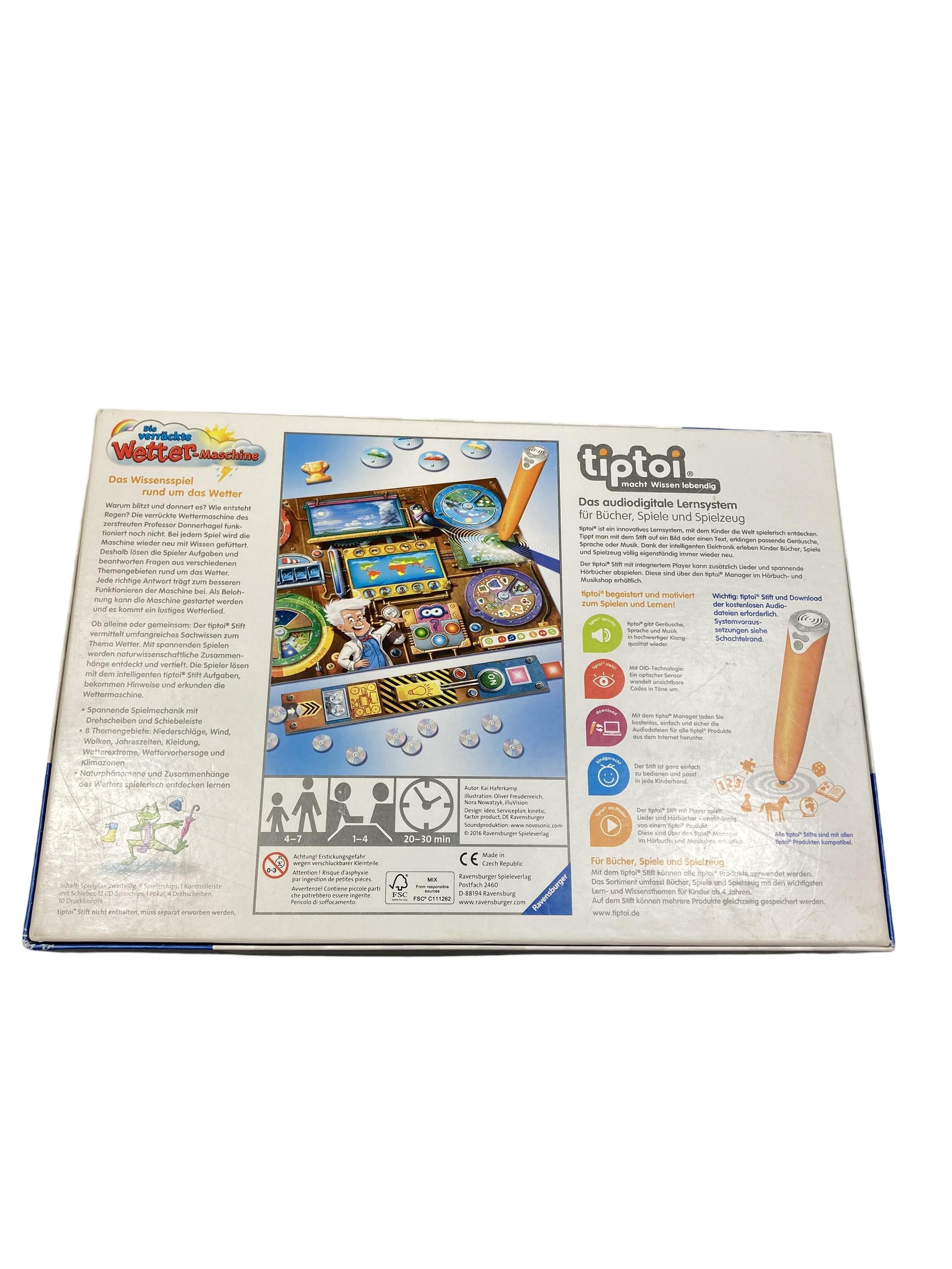 TipToi Spiele TipToi Spielen & Lernen Tiptoi Die verrückte Wetter-Maschine Ravensburger  Rear Image Second Hand