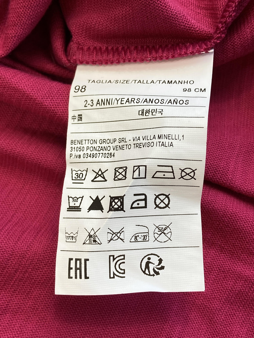 Langarmshirts Longsleeves & Shirts Kleidung Langarmshirt Benetton Care Label Second Hand