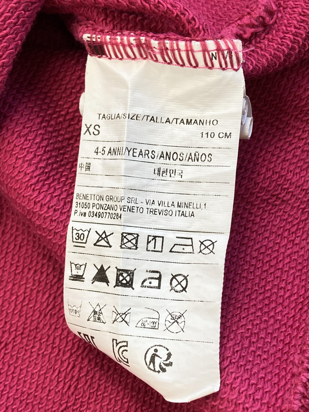 Hoodies Sweatshirts & Hoodies Kleidung Sweatshirt Benetton Care Label Second Hand