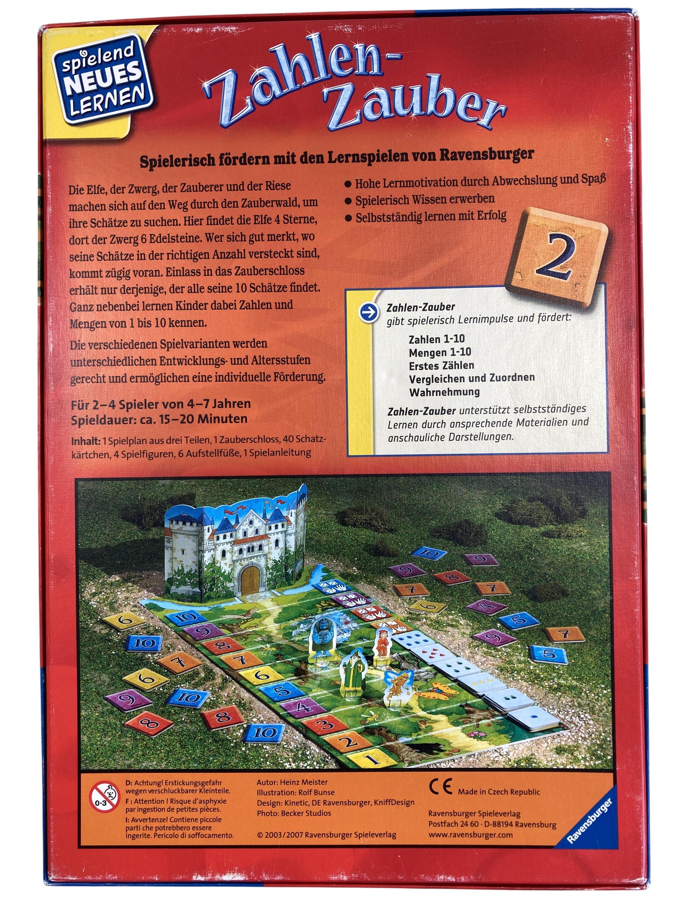 Brettspiele Brett- / Gesellschaftsspiele Spielen & Lernen Zahlen Zauber - Schatzsuche mit den Zahlen 1-10 Ravensburger Rear Image Second Hand
