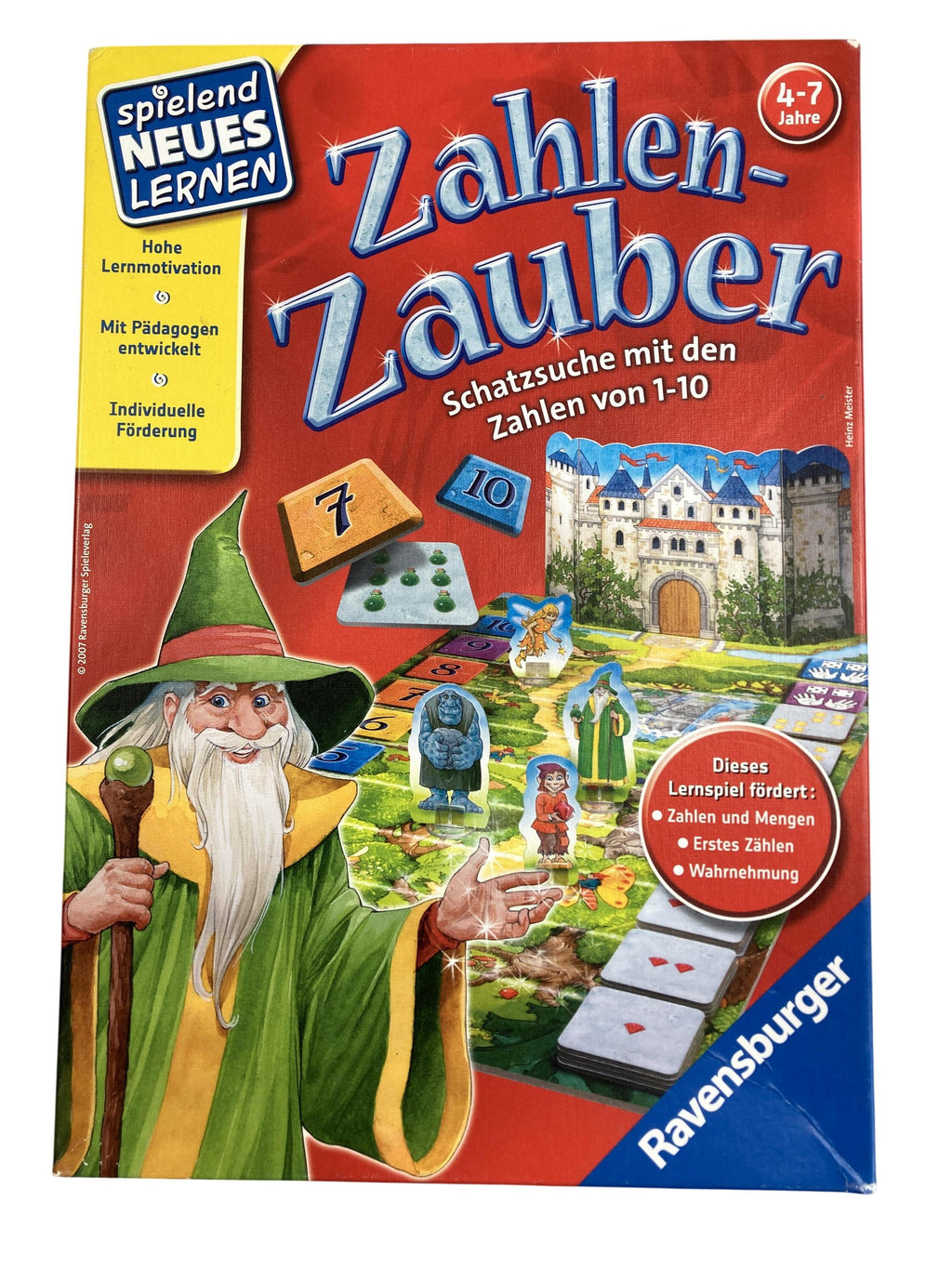 Brettspiele Brett- / Gesellschaftsspiele Spielen & Lernen Zahlen Zauber - Schatzsuche mit den Zahlen 1-10 Ravensburger Front Image Second Hand