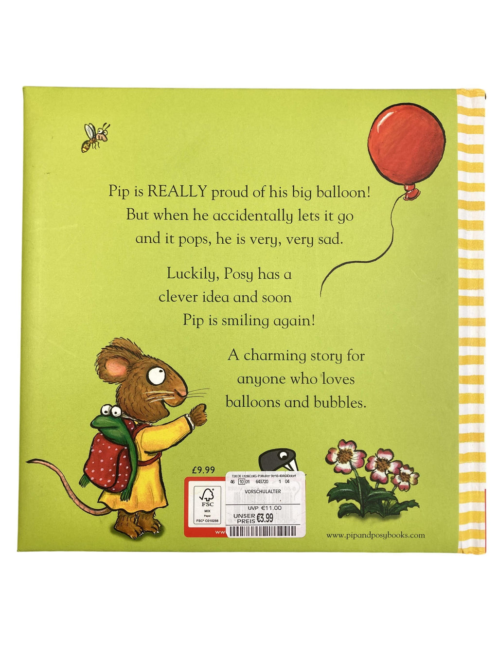 Kinderbücher Bücher Spielen & Lernen Pip and Posy - The Big Ballon Nosy Crow Rear Image Second Hand