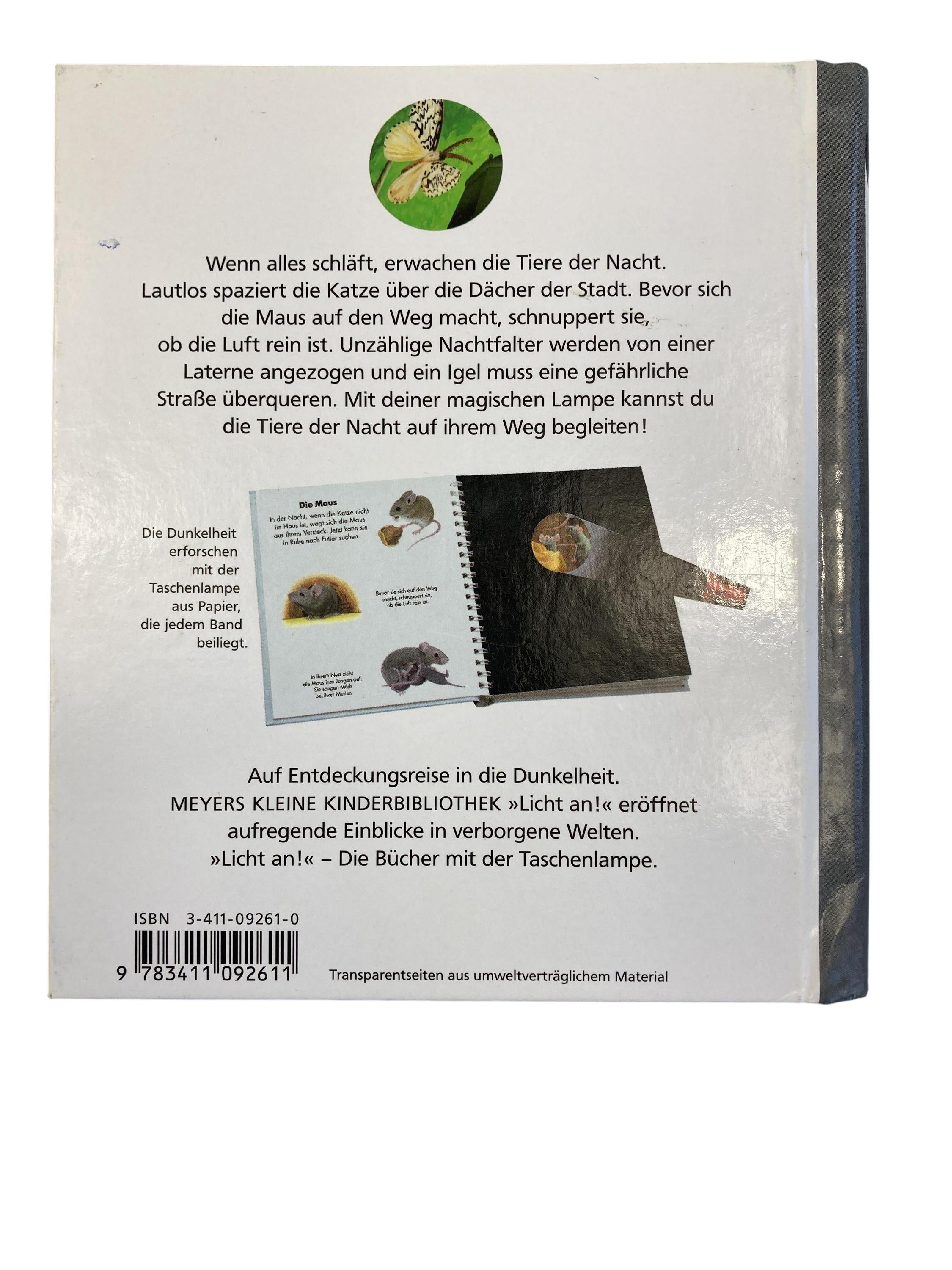 Kinderbücher Bücher Spielen & Lernen Licht an - Tiere der Nacht Meyers Lexikonverlag Rear Image Second Hand