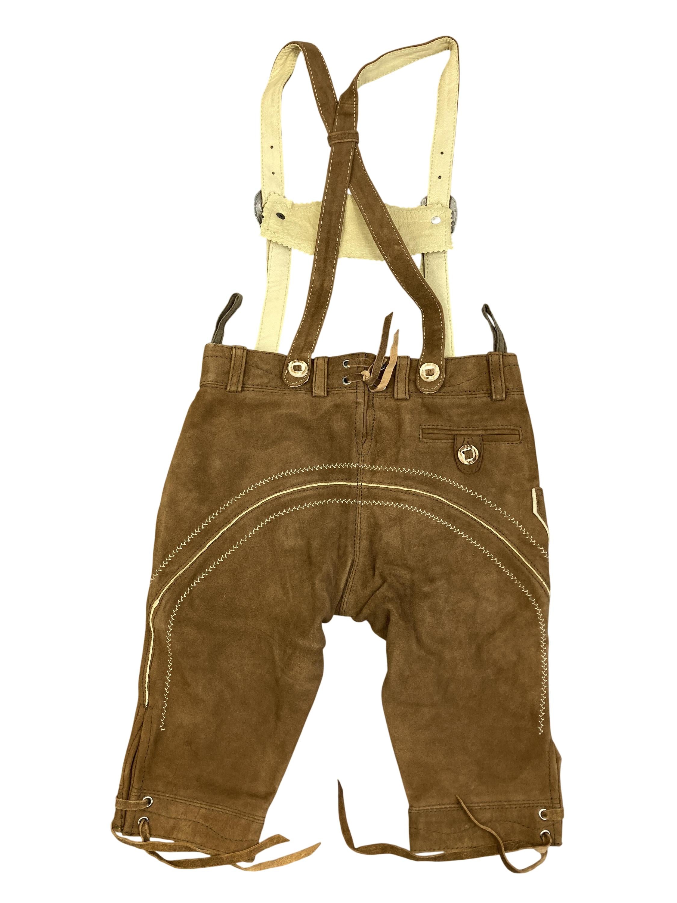 Lederhosen Hosen & Jeans Kleidung Kniebundlederhose Moser Trachten Rear Image Second Hand