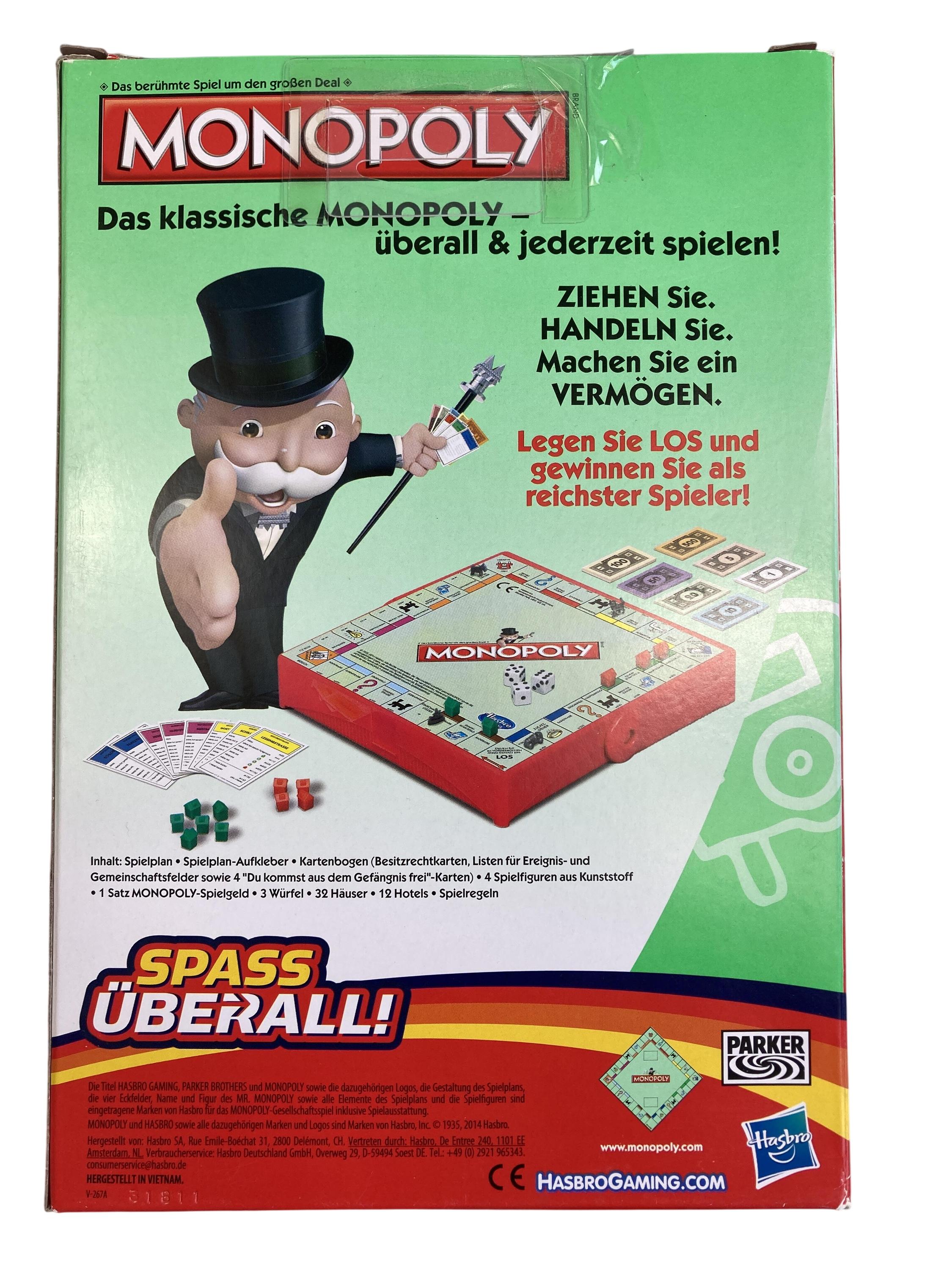Brettspiele Brett- / Gesellschaftsspiele Spielen & Lernen Reise Monopoly Hasbro Rear Image Second Hand