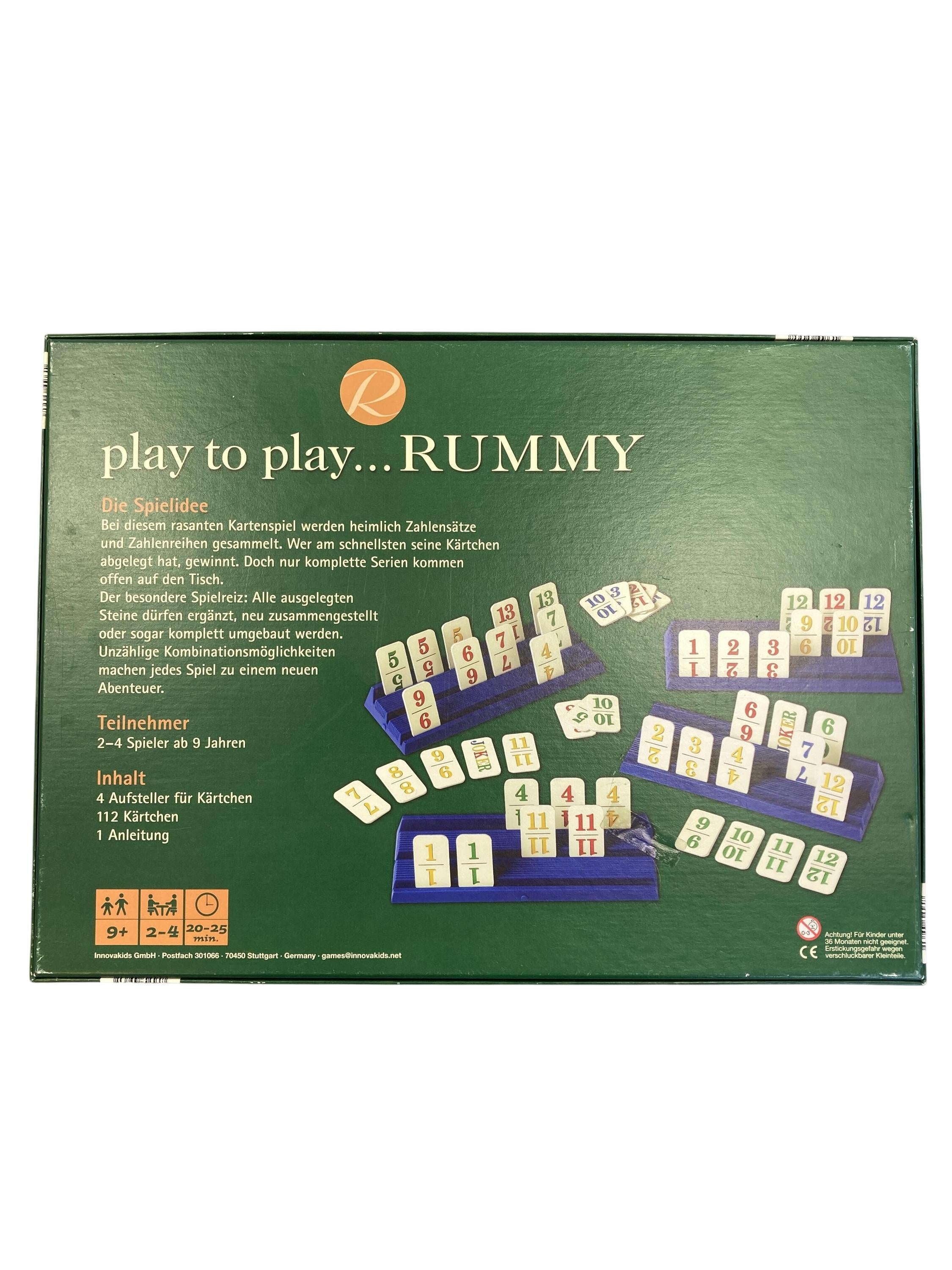 Brett- / Gesellschaftsspiele Spielen & Lernen Play to play… Rummy Innovakids  Rear Image Second Hand