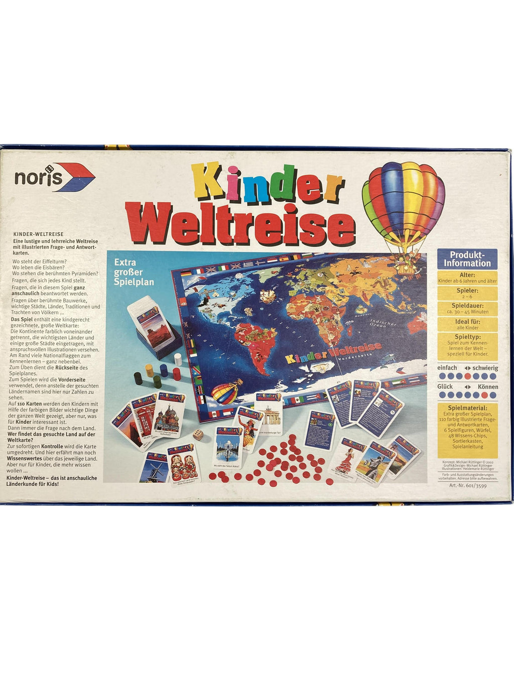 Brettspiele Brett- / Gesellschaftsspiele Spielen & Lernen Kinder Weltreise - Länderkunde für Kids Noris Rear Image Second Hand