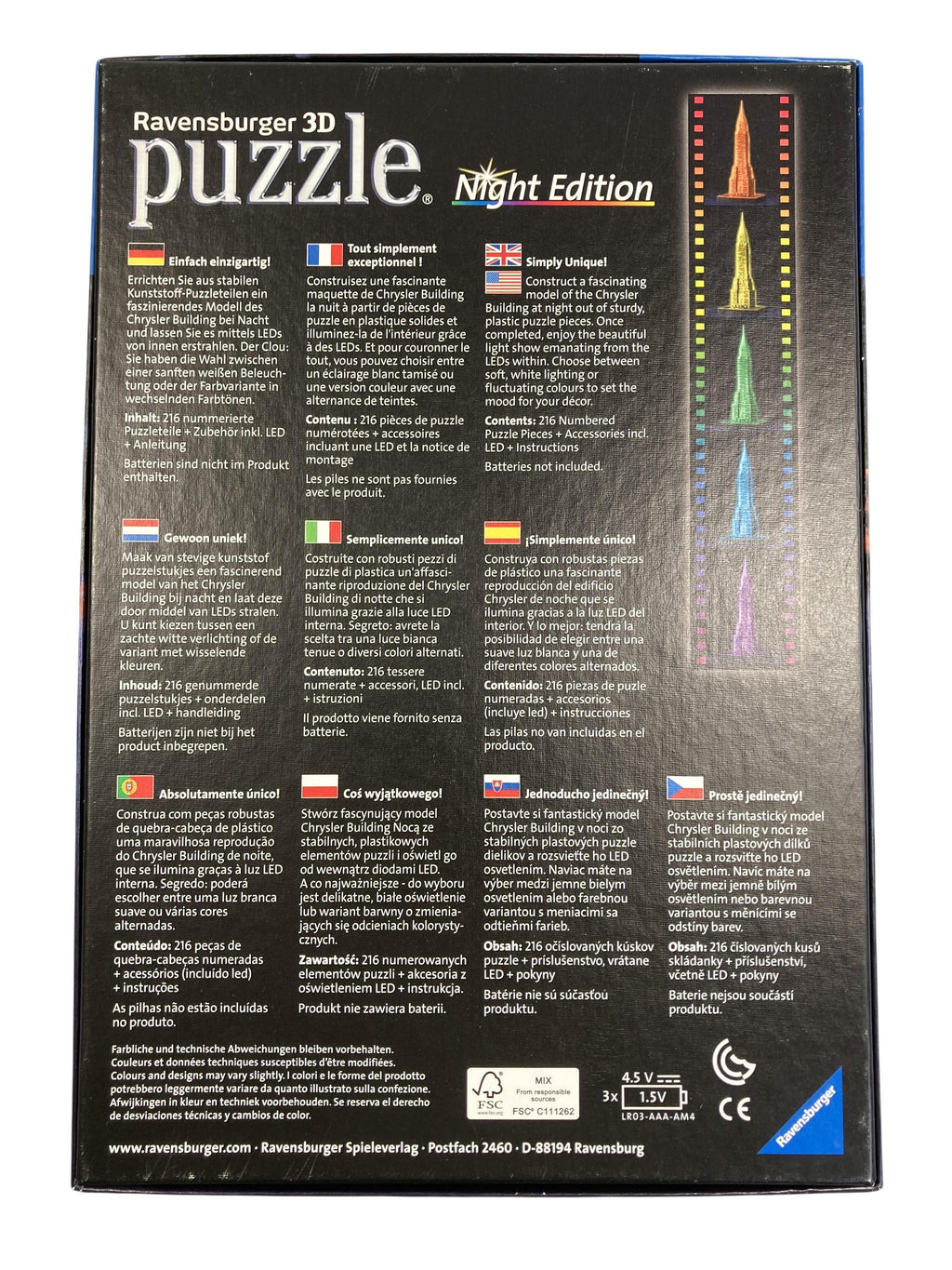 Puzzles Puzzles Spielen & Lernen 3D-Puzzle Night Edition Ravensburger Rear Image Second Hand