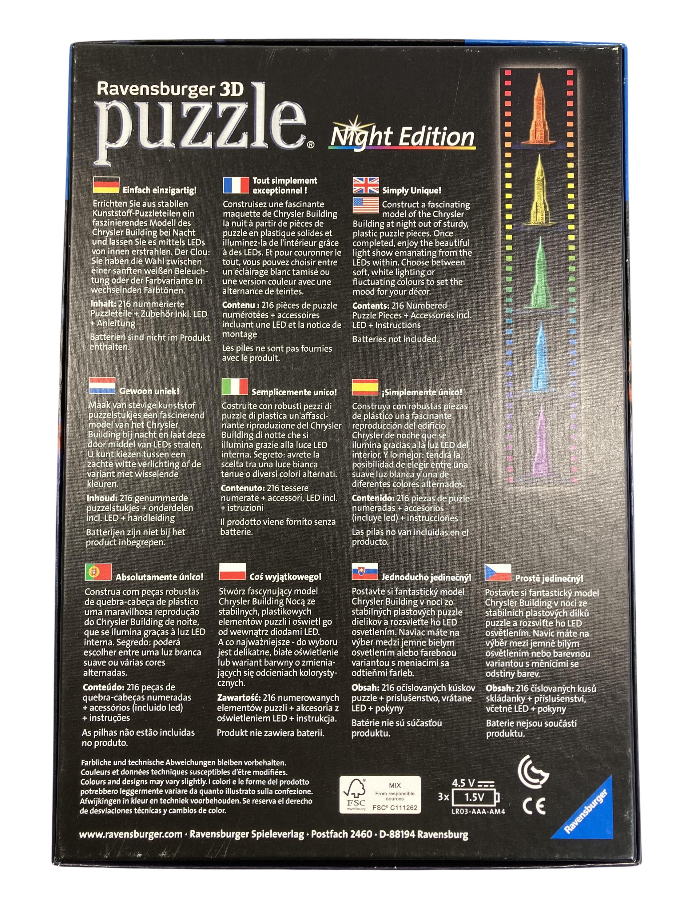 Puzzles Puzzles Spielen & Lernen 3D-Puzzle Night Edition Ravensburger Rear Image Second Hand