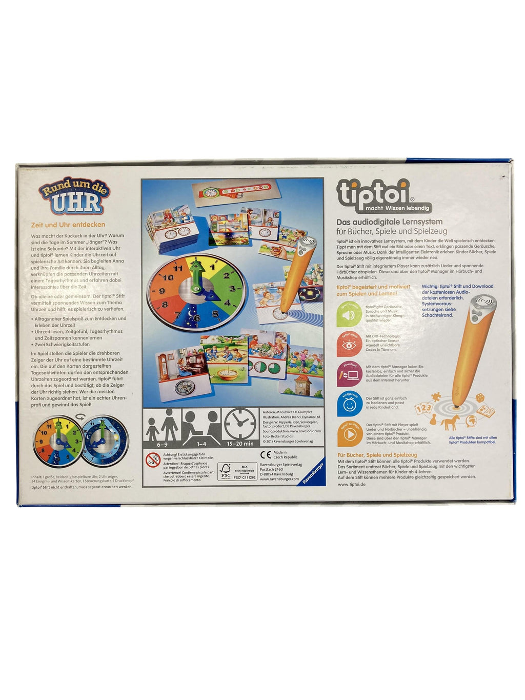 TipToi Spiele TipToi Spielen & Lernen Rund um die Uhr Ravensburger Rear Image Second Hand