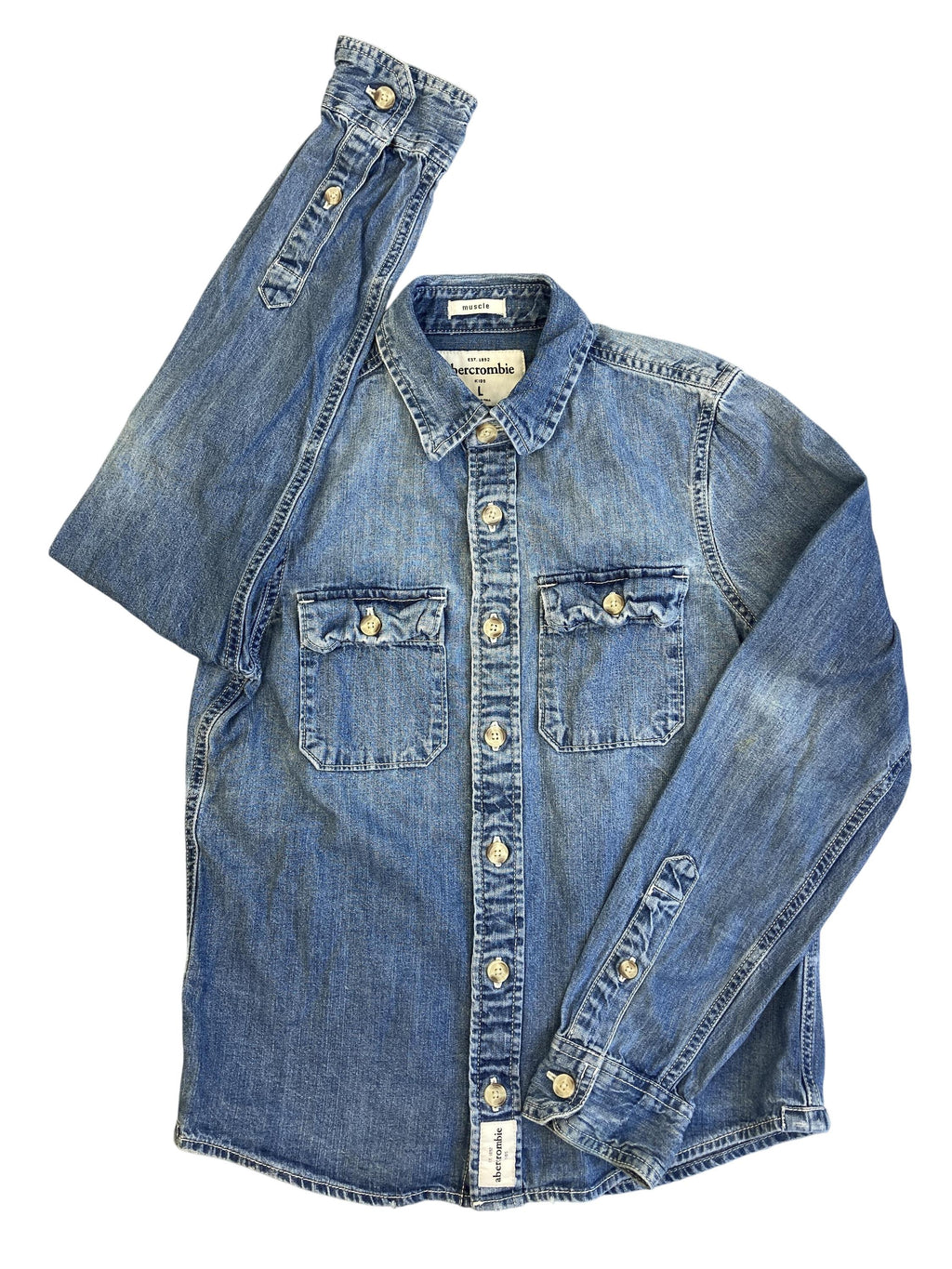 Hemden Hemden & Blusen Kleidung Jeanshemd Abercrombie Front Image Second Hand