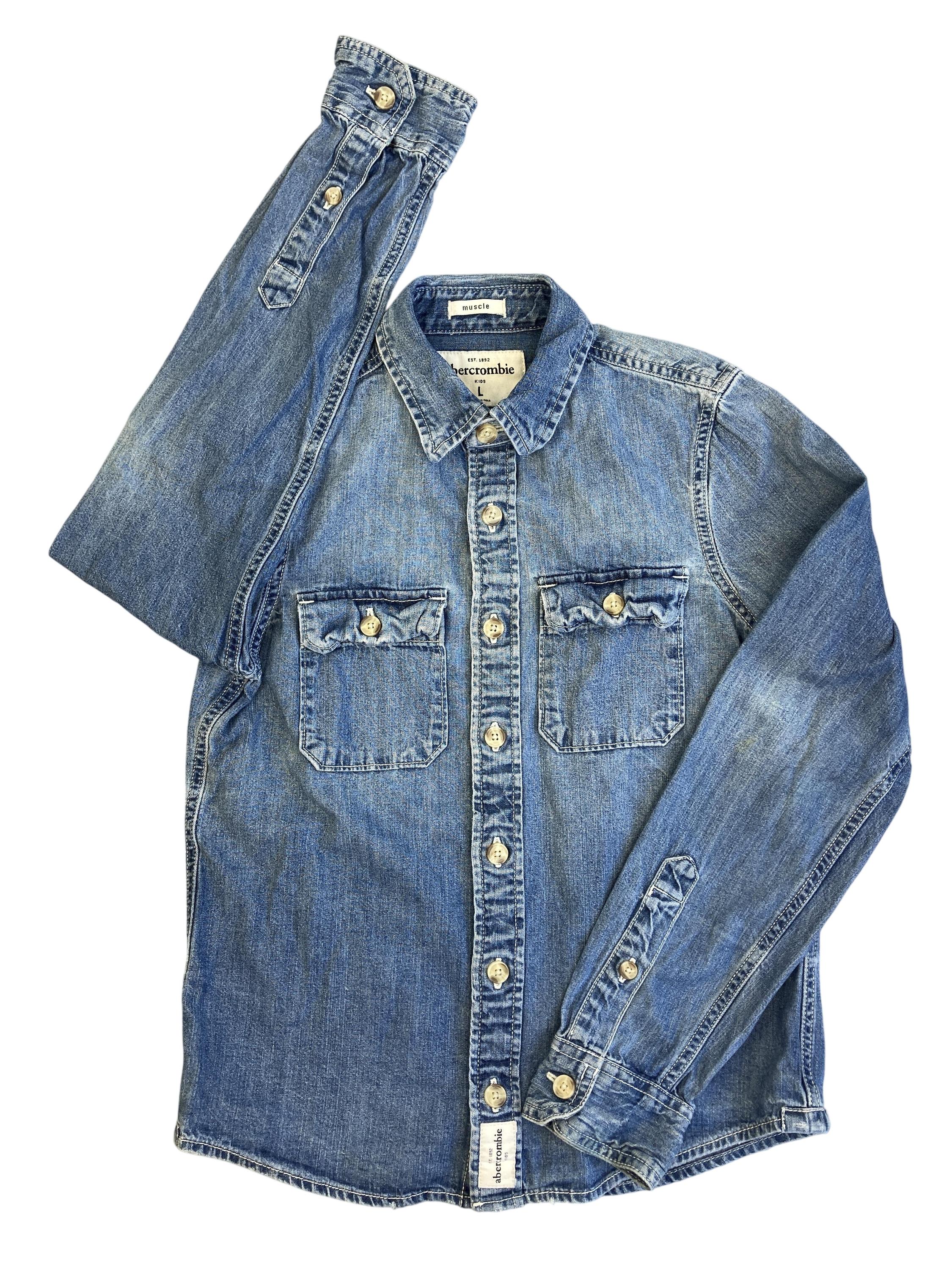 Hemden Hemden & Blusen Kleidung Jeanshemd Abercrombie Front Image Second Hand