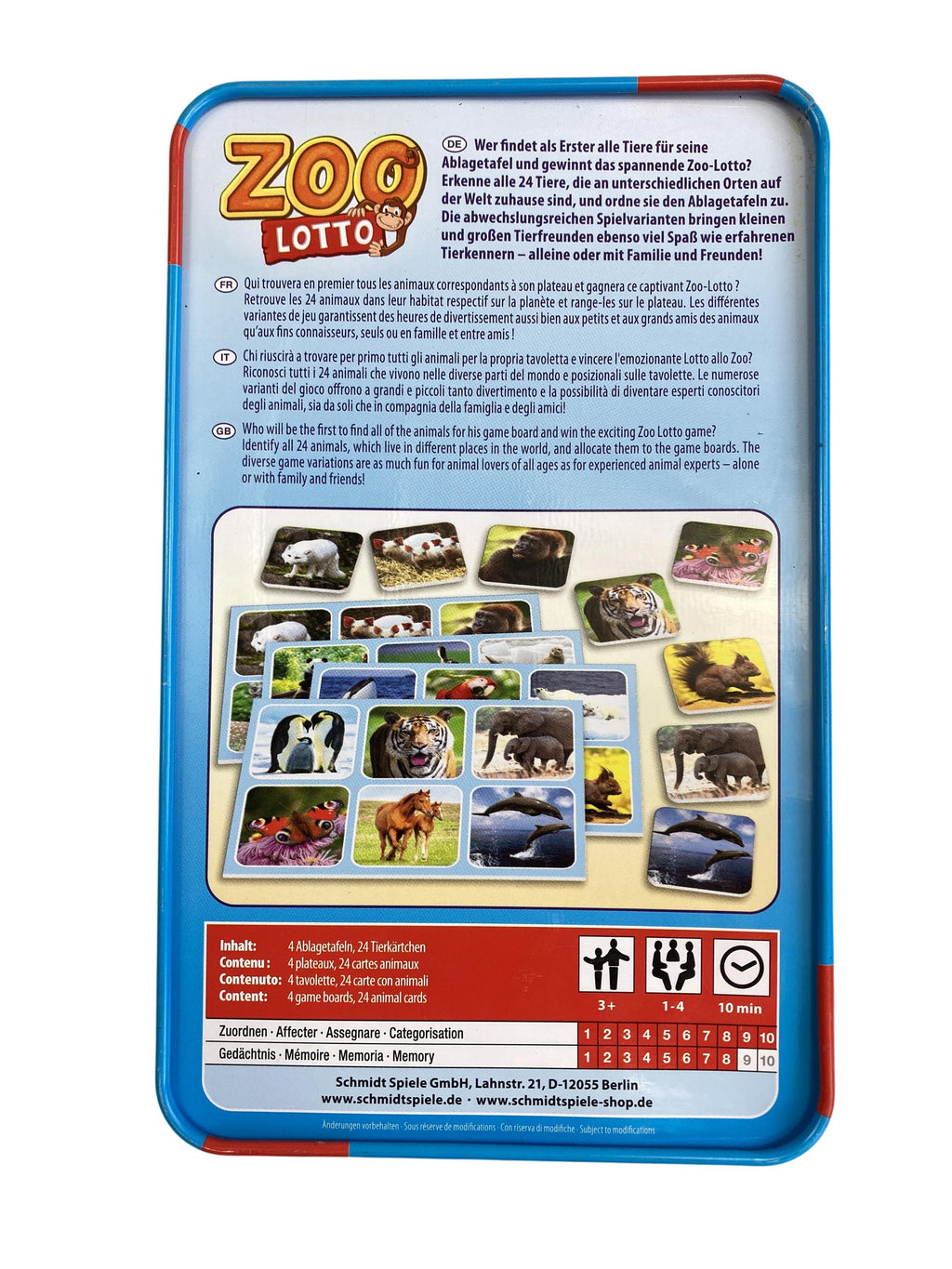 Memorys Brettspiele Spielen & Lernen Zoo Lotto Schmidt Spiele Rear Image Second Hand