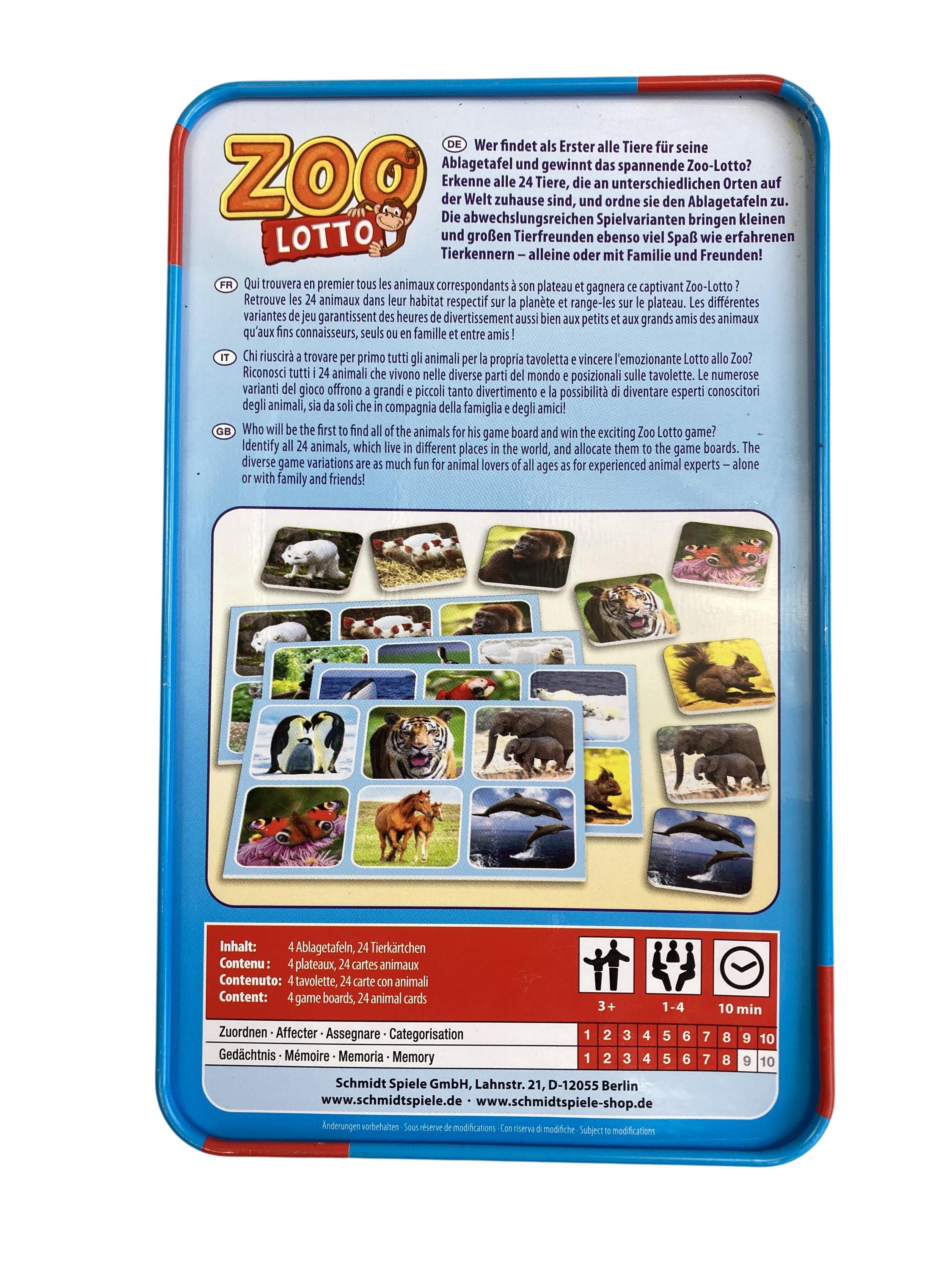 Memorys Brettspiele Spielen & Lernen Zoo Lotto Schmidt Spiele Rear Image Second Hand
