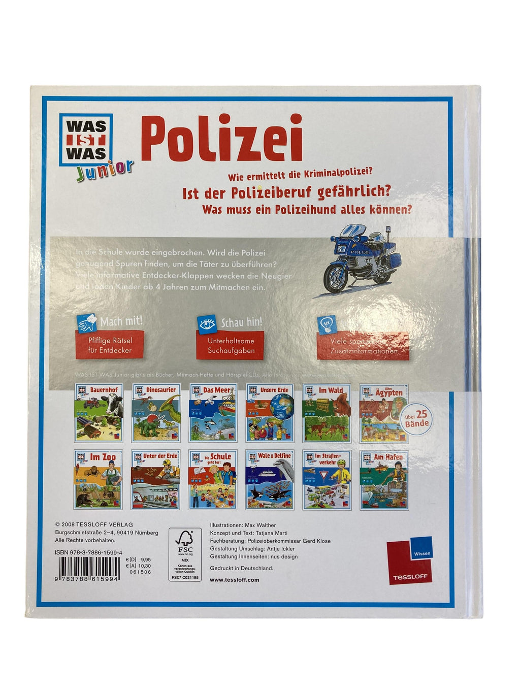 Kinderbücher Bücher Spielen & Lernen Was ist Was - Polizei Tessloff Rear Image Second Hand