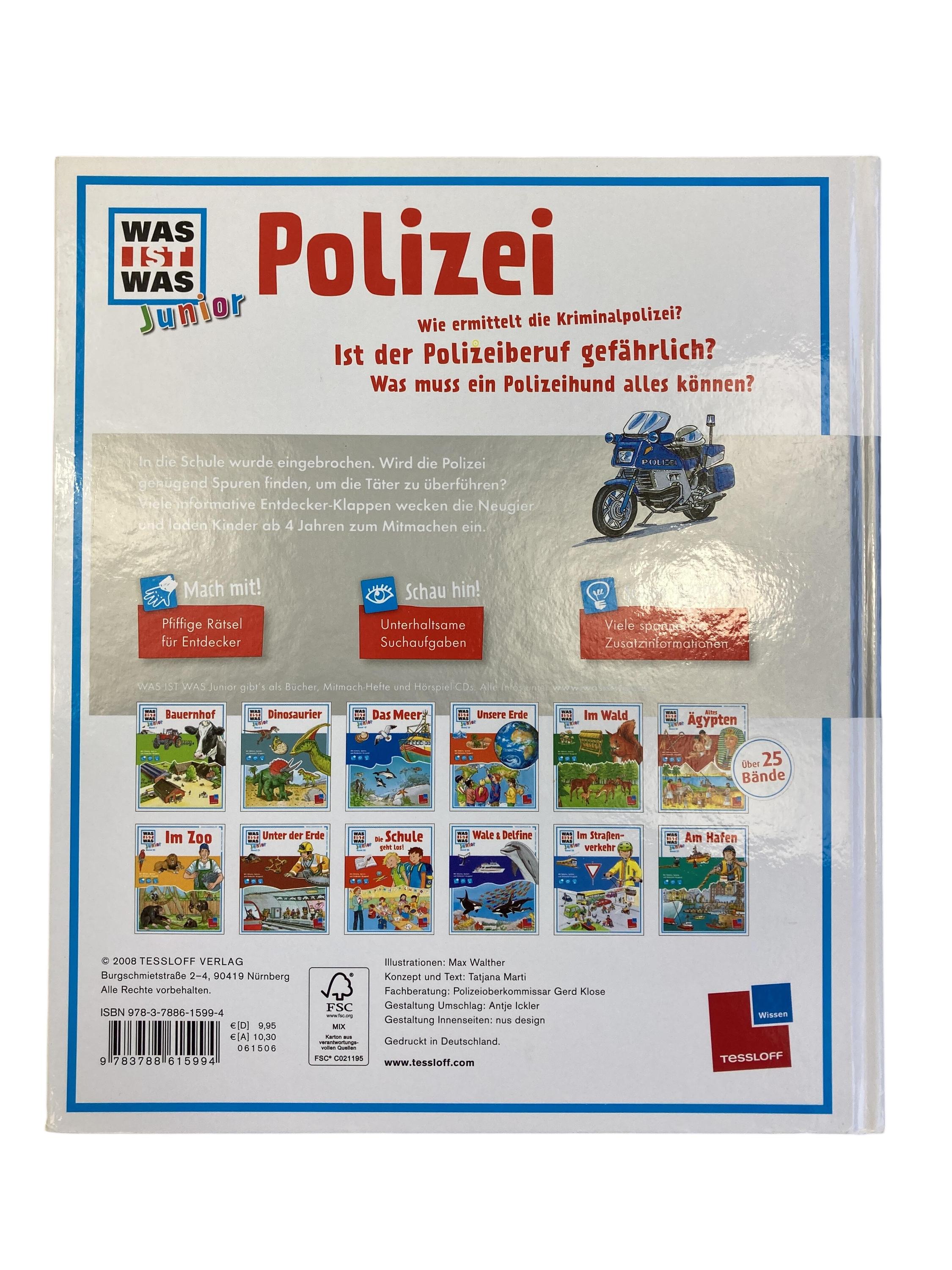 Kinderbücher Bücher Spielen & Lernen Was ist Was - Polizei Tessloff Rear Image Second Hand