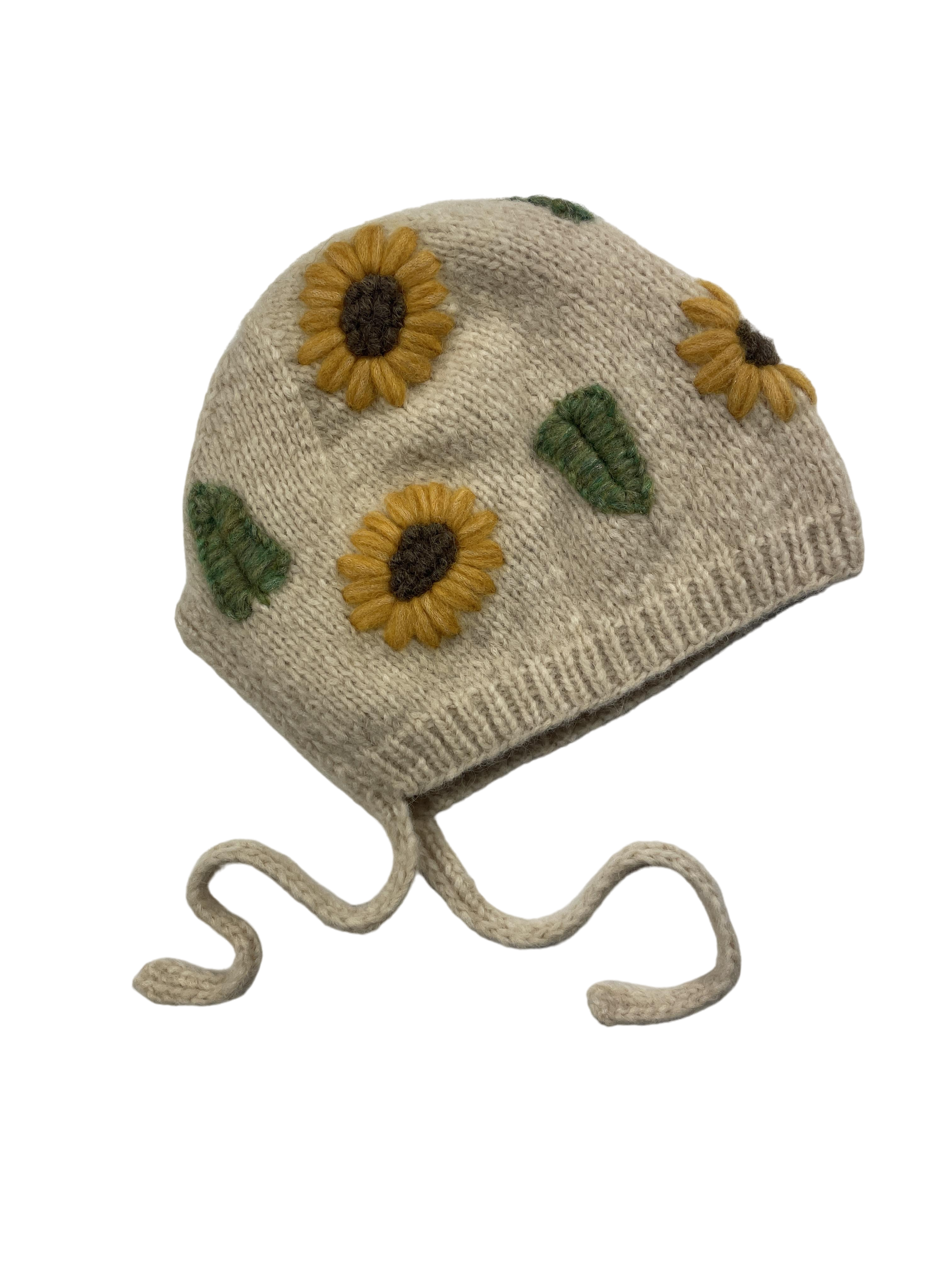 Hüte & Mützen Accessoires Mütze mit Sonnenblumen Muster Rear Image Second Hand