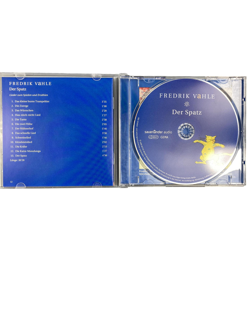 CDs Musik Spielen & Lernen Frederik Vahle - Der Spatz Sauerländer Rear Image Second Hand