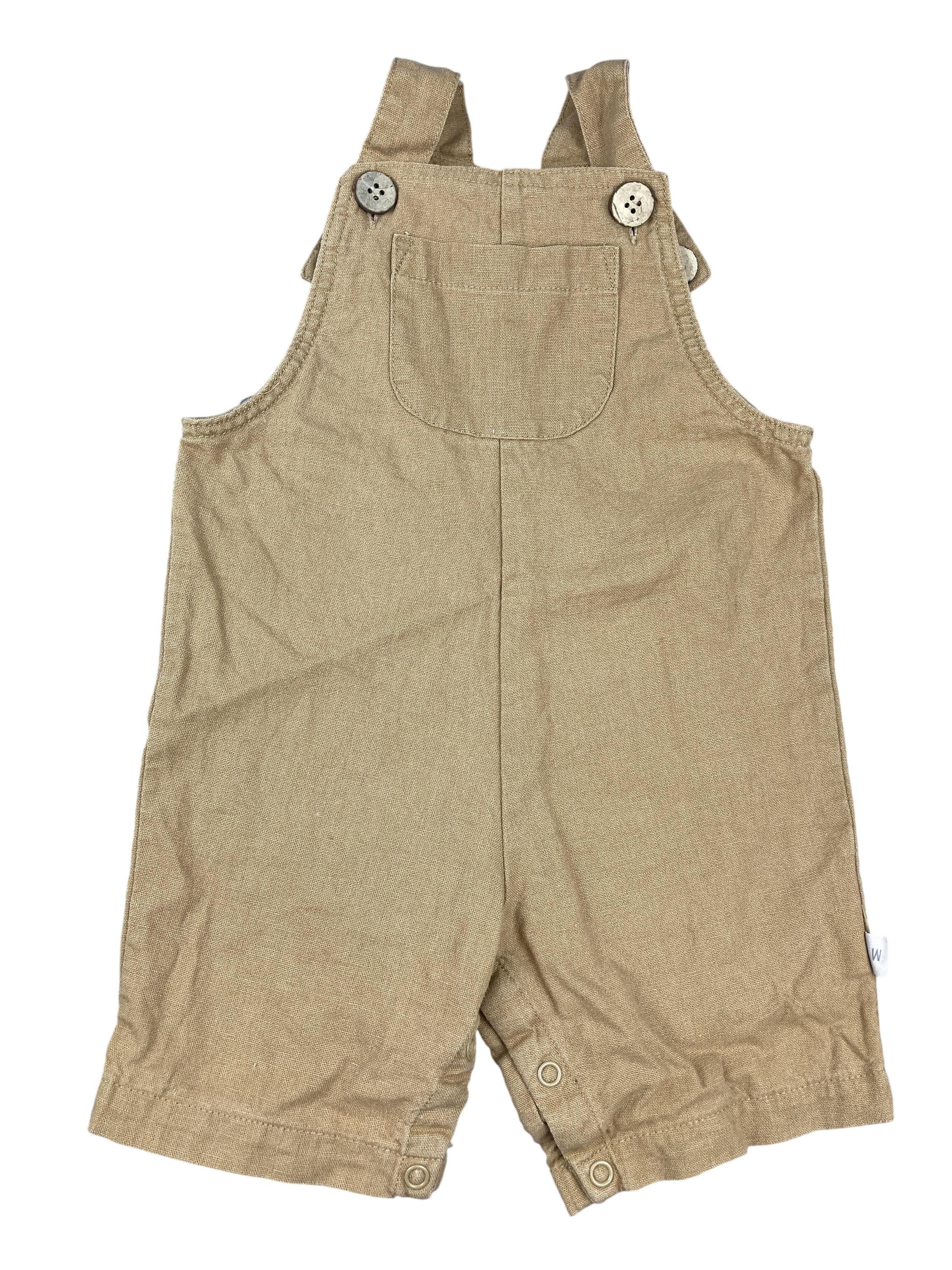 Latzhosen Hosen & Jeans Kleidung Kurze Latzhose Wheat Front Image Second Hand