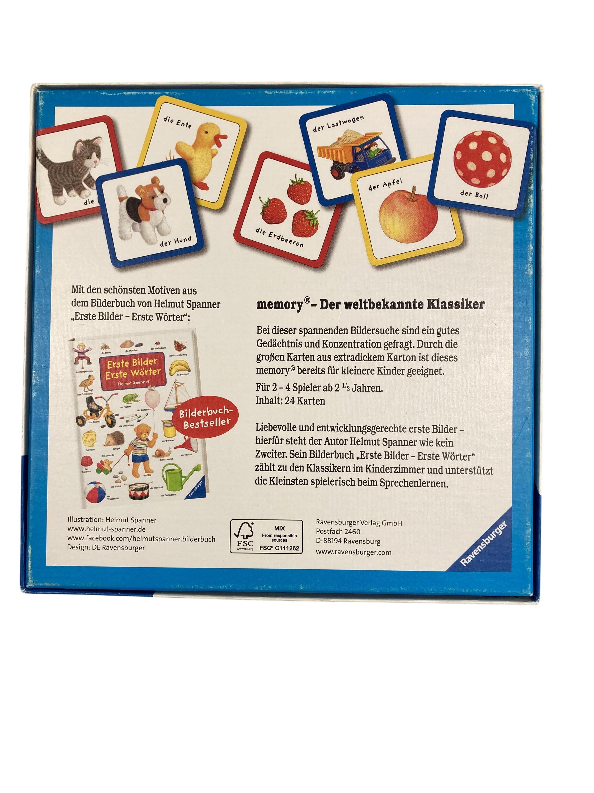 Memorys Brettspiele Spielen & Lernen Memory - Erste Bilder, erste Wörter Ravensburger Rear Image Second Hand