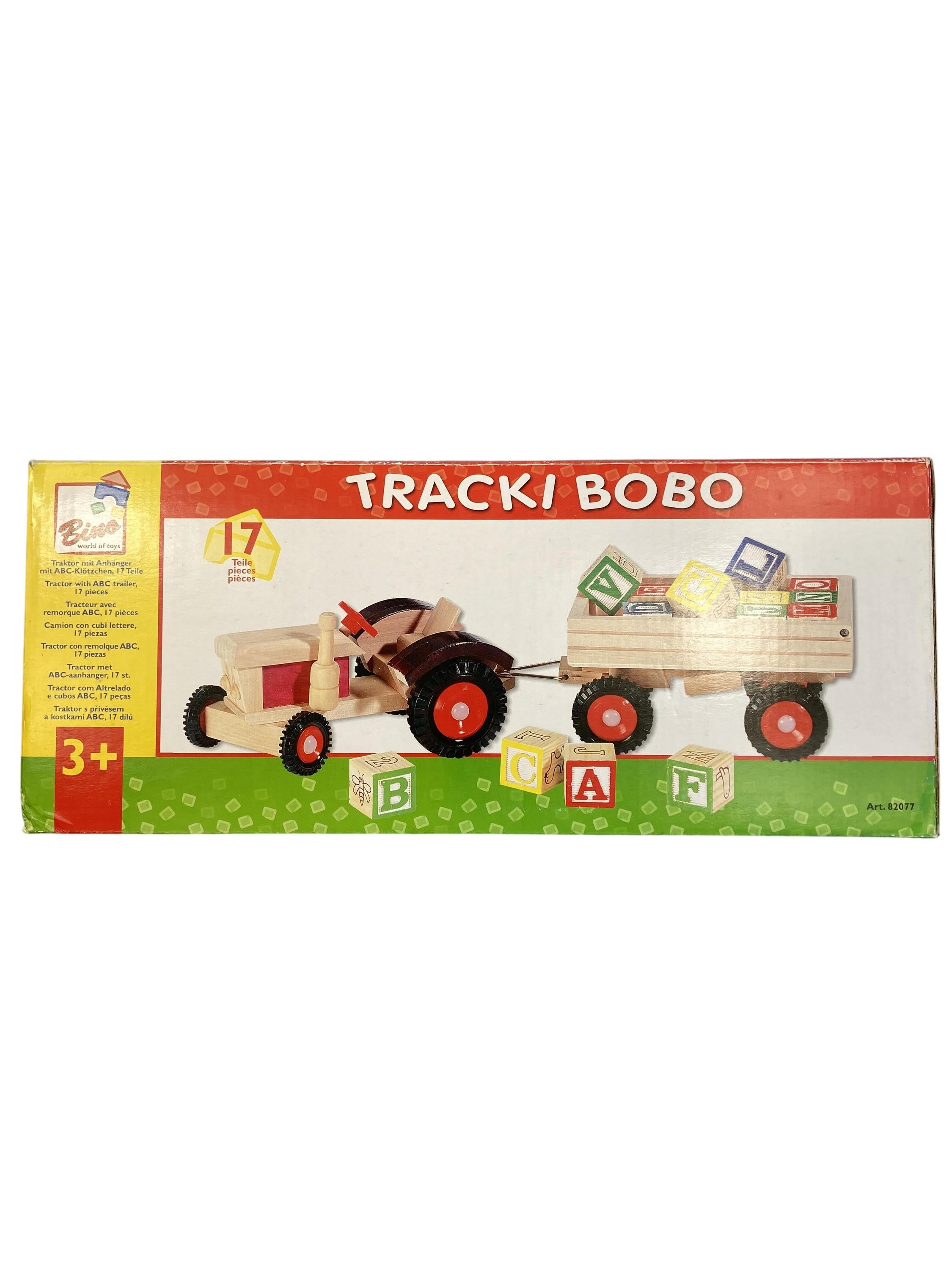 Holzspielzeuge Spielen & Lernen Tracki Bobo – Traktor mit Anhänger Bino GmbH Front Image Second Hand