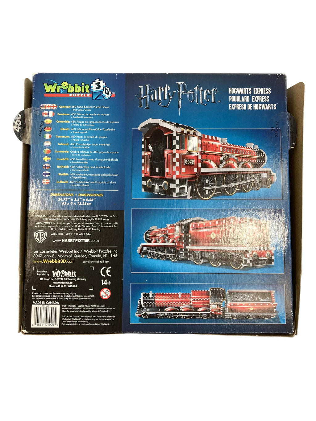 Puzzles Puzzles Spielen & Lernen Harry Potter - 3D Puzzle - Hogwarts Express Wrebbit Puzzle Rear Image Second Hand