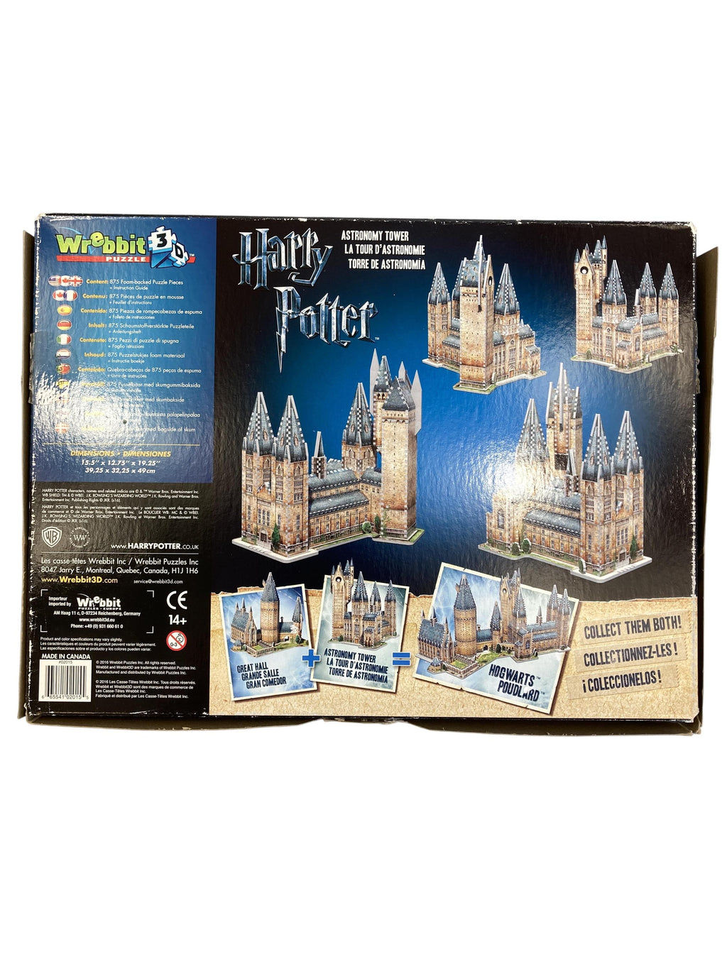 Puzzles Puzzles Spielen & Lernen Harry Potter 3D Puzzle - Astronomy Tower Wrebbit Puzzle Rear Image Second Hand