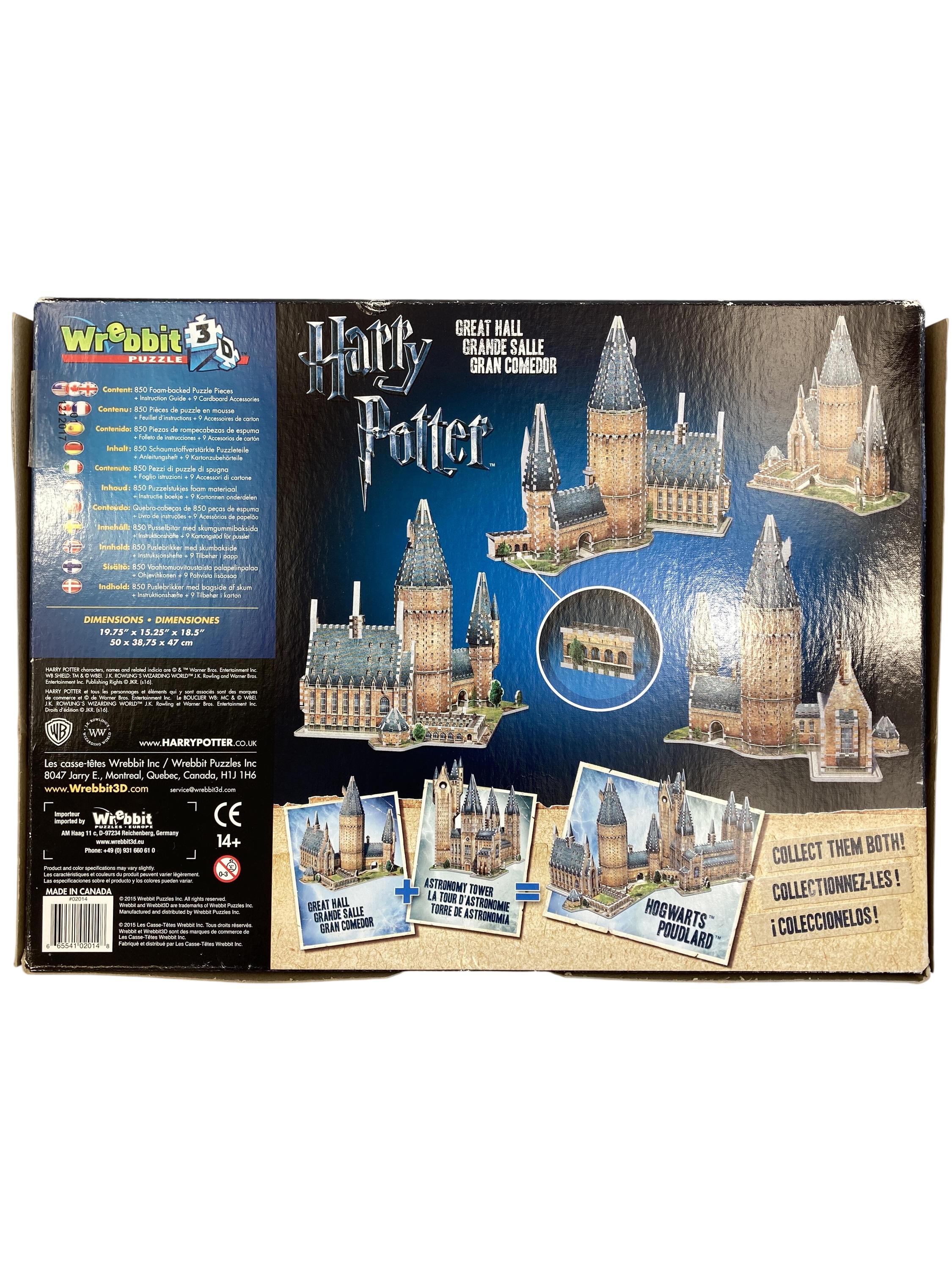 Puzzles Puzzles Spielen & Lernen Harry Potter - 3D Puzzle - Große Halle Wrebbit Puzzle Rear Image Second Hand