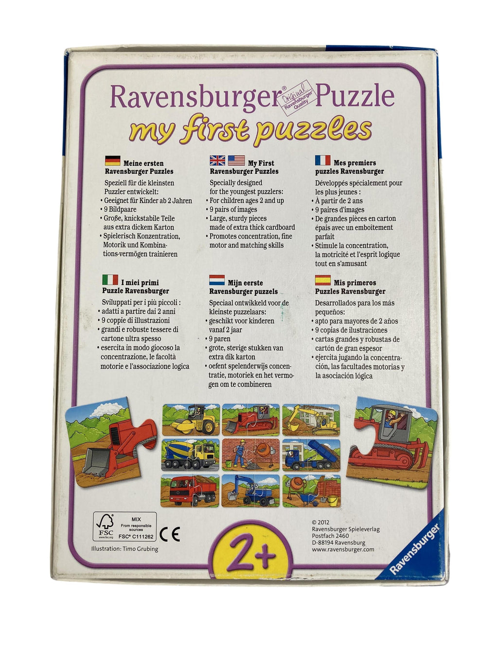 Puzzles Puzzles Spielen & Lernen My First Puzzle - Auf der Baustelle Ravensburger Rear Image Second Hand