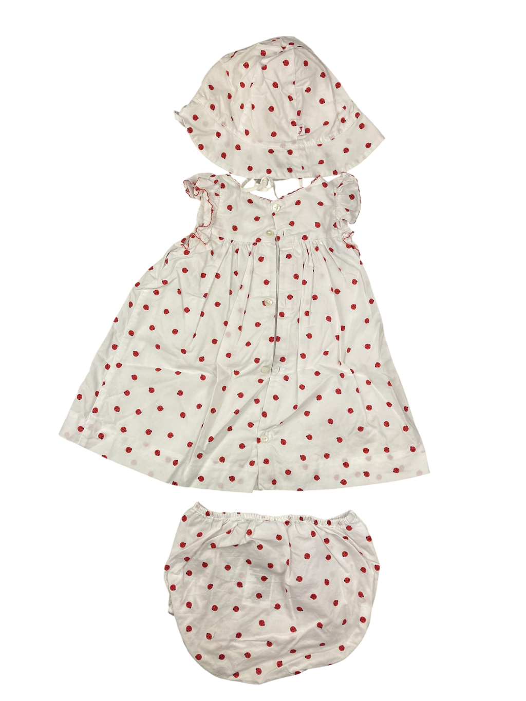 Kleidung Kleid + Short + Mütze Jacadi Rear Image Second Hand