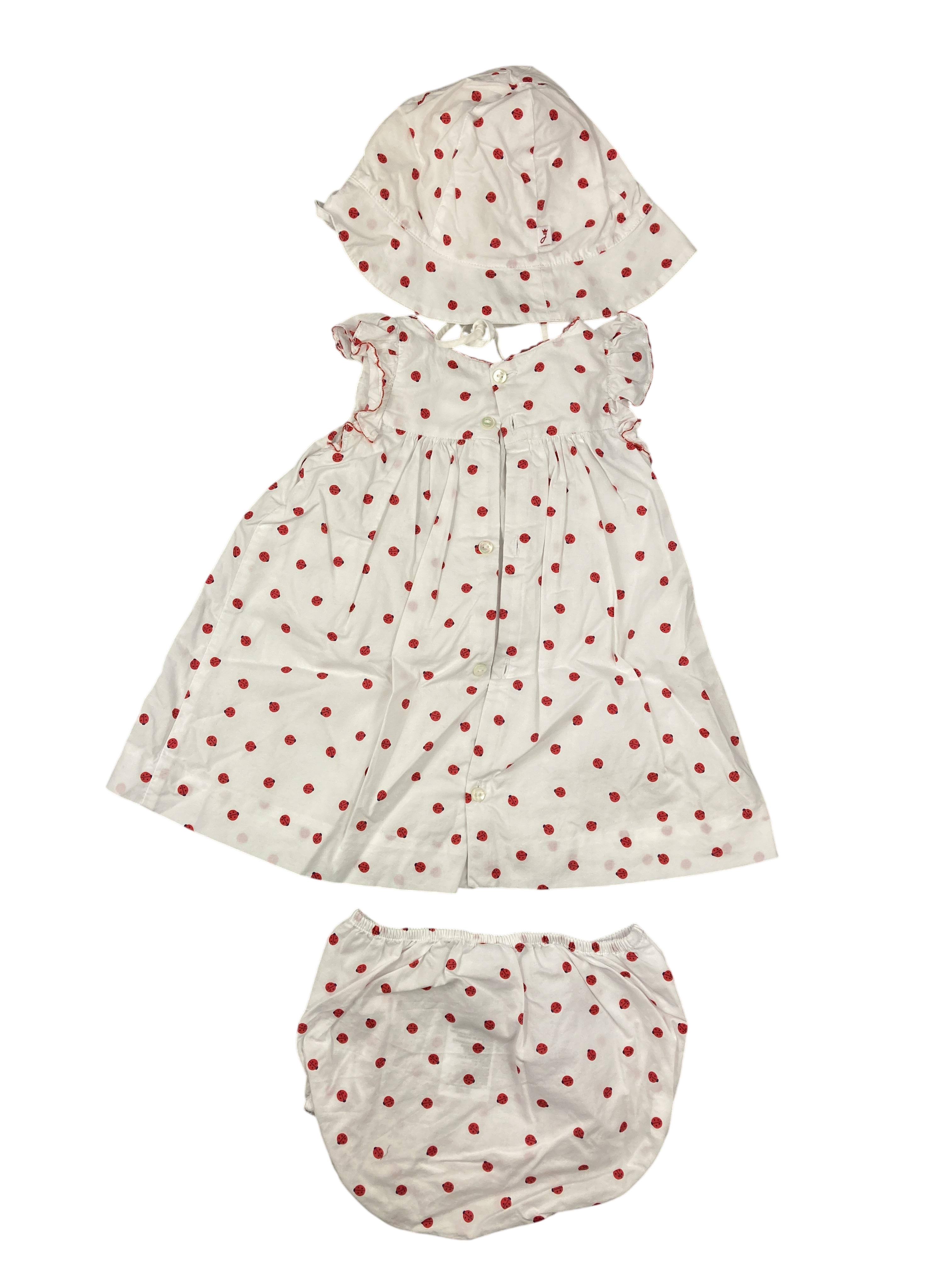 Kleidung Kleid + Short + Mütze Jacadi Rear Image Second Hand