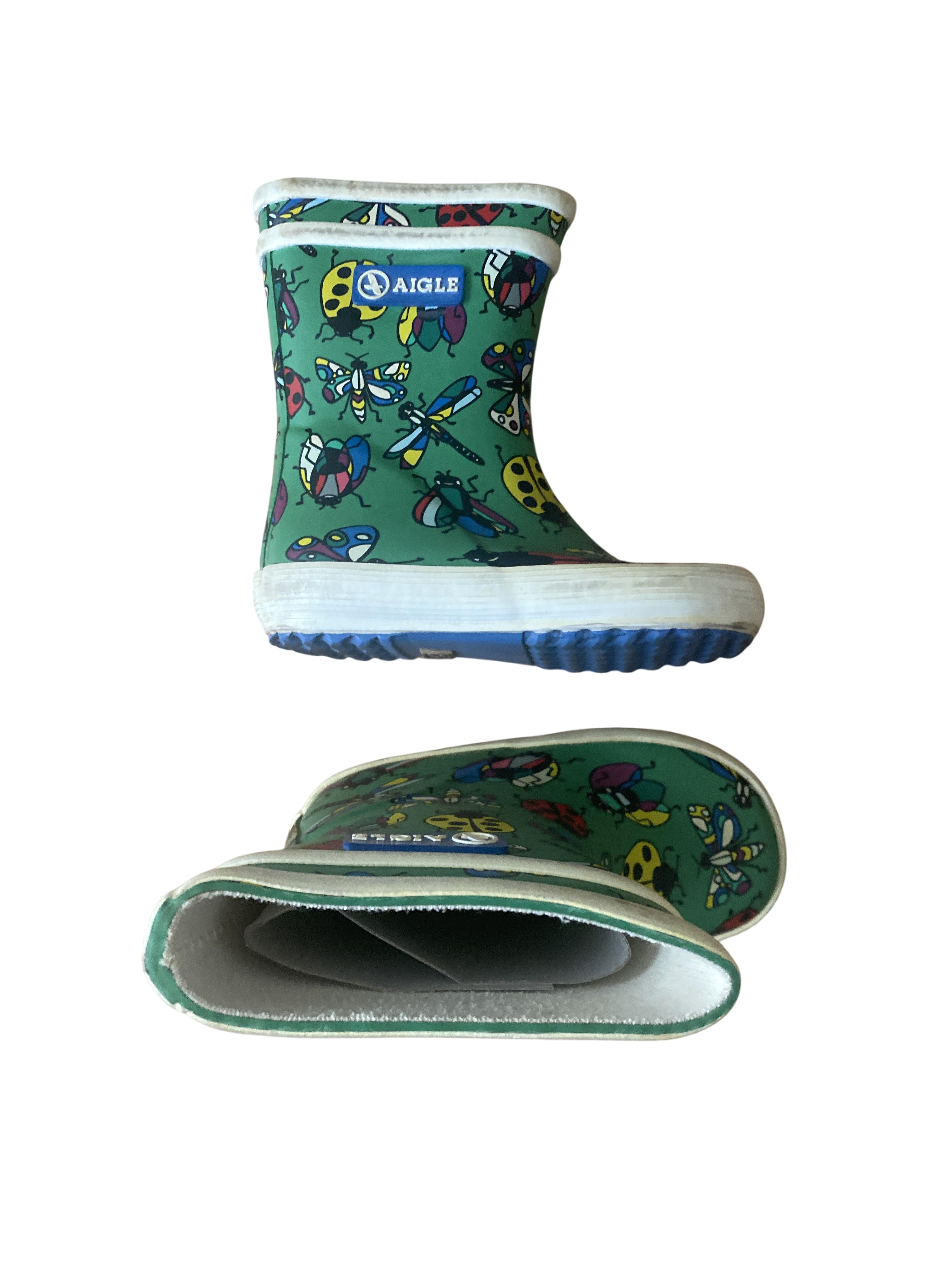 Gummistiefel Regenkleidung Kleidung Gummistifel baby flac theme ins garden Aigle Front Image Second Hand