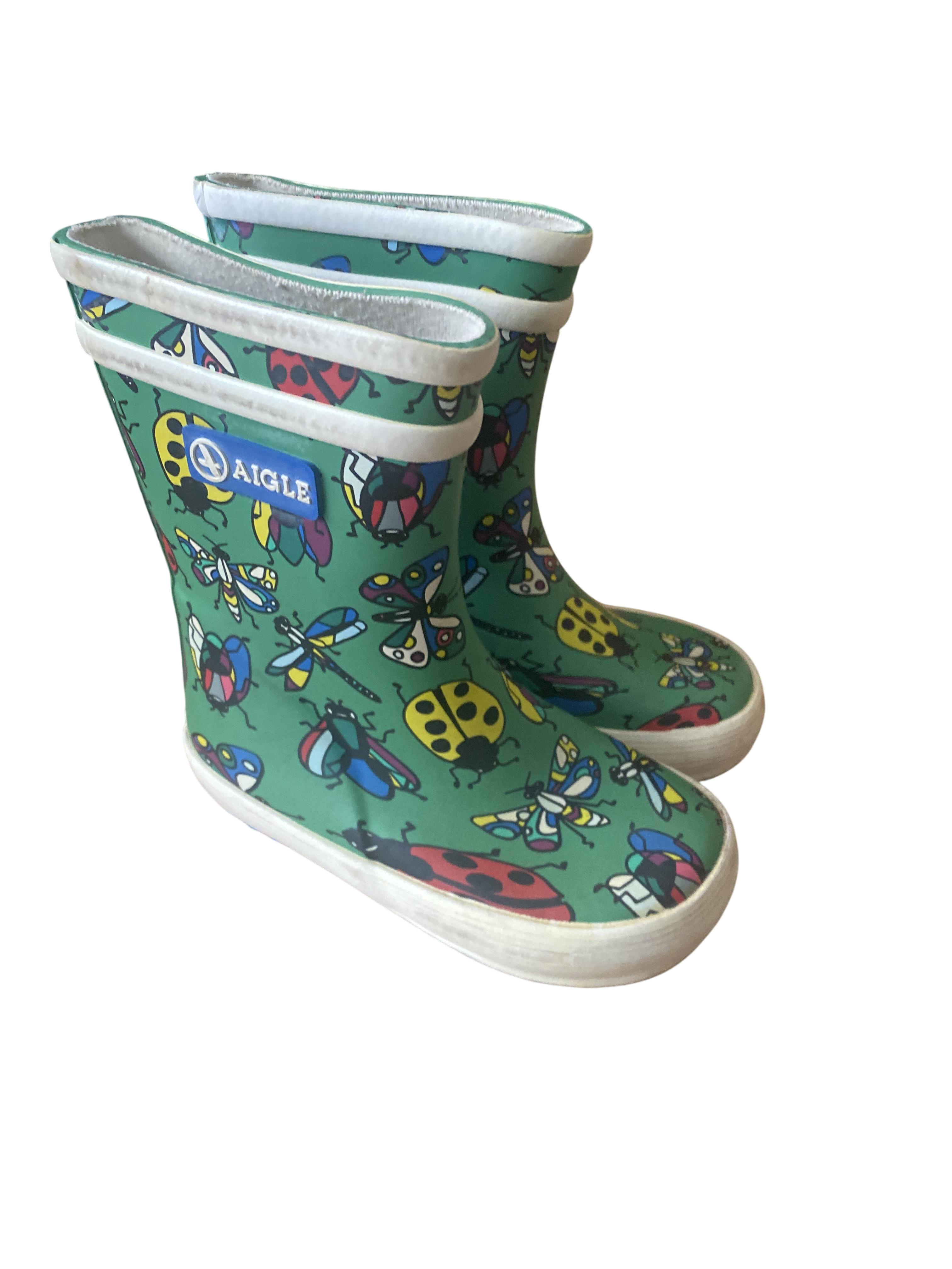 Gummistiefel Regenkleidung Kleidung Gummistifel baby flac theme ins garden Aigle Label Image Second Hand