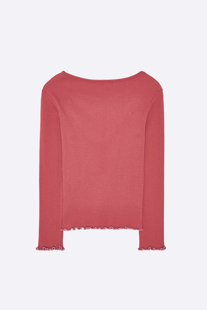Tammo Longsleeve in Trauben farbenem Rippjersey