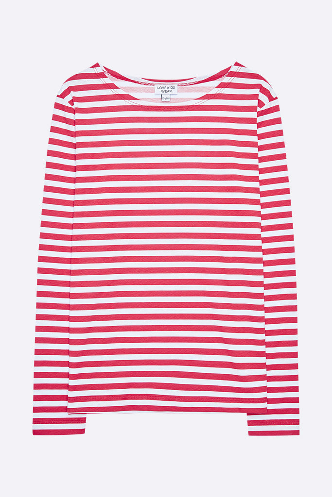 Timmy Longsleeve in hellblau / rot gestreift f