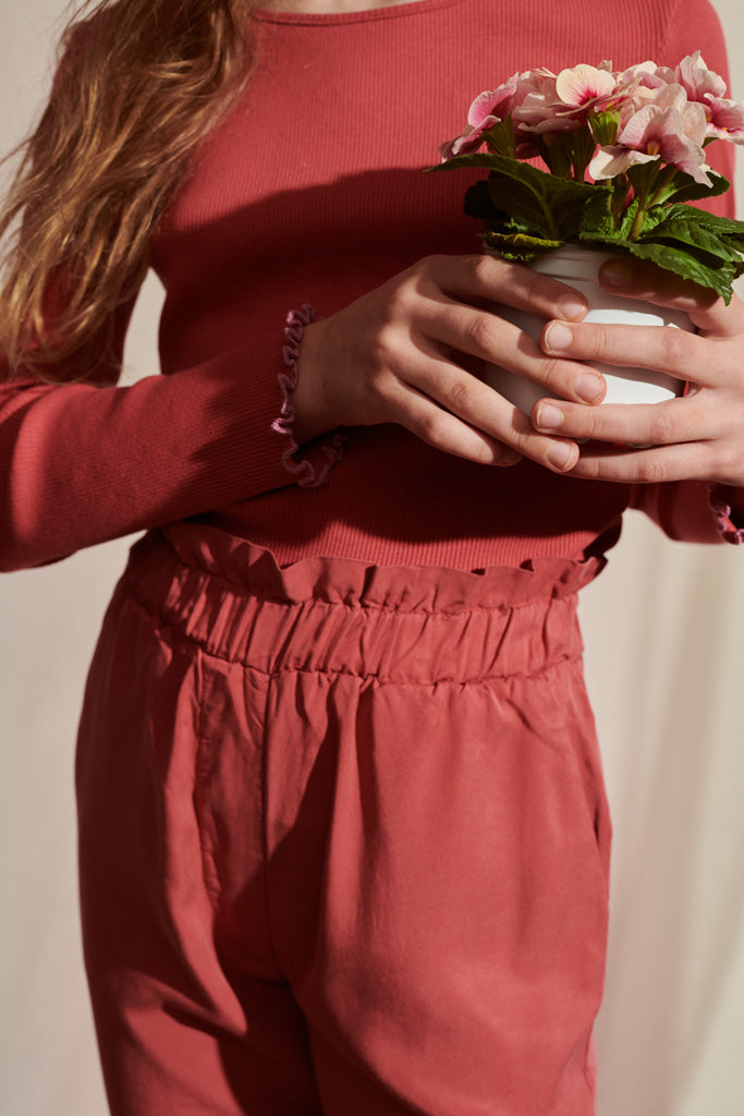 Tammo Longsleeve in Trauben farbenem Rippjersey