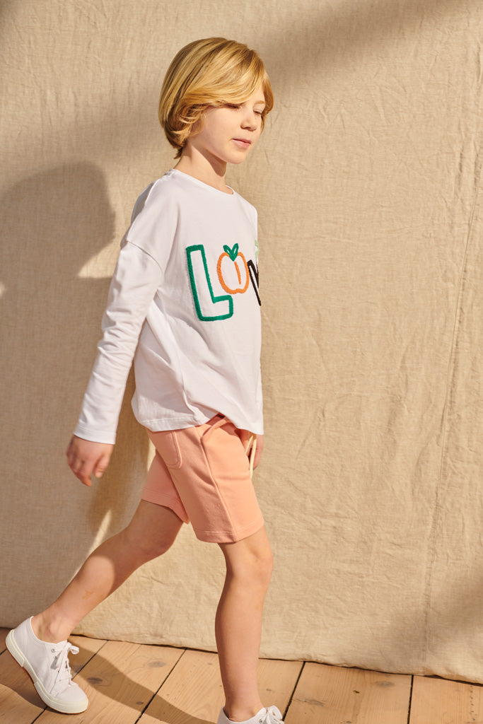 Enno shorts in grapefruit pink für Kinder 158/164