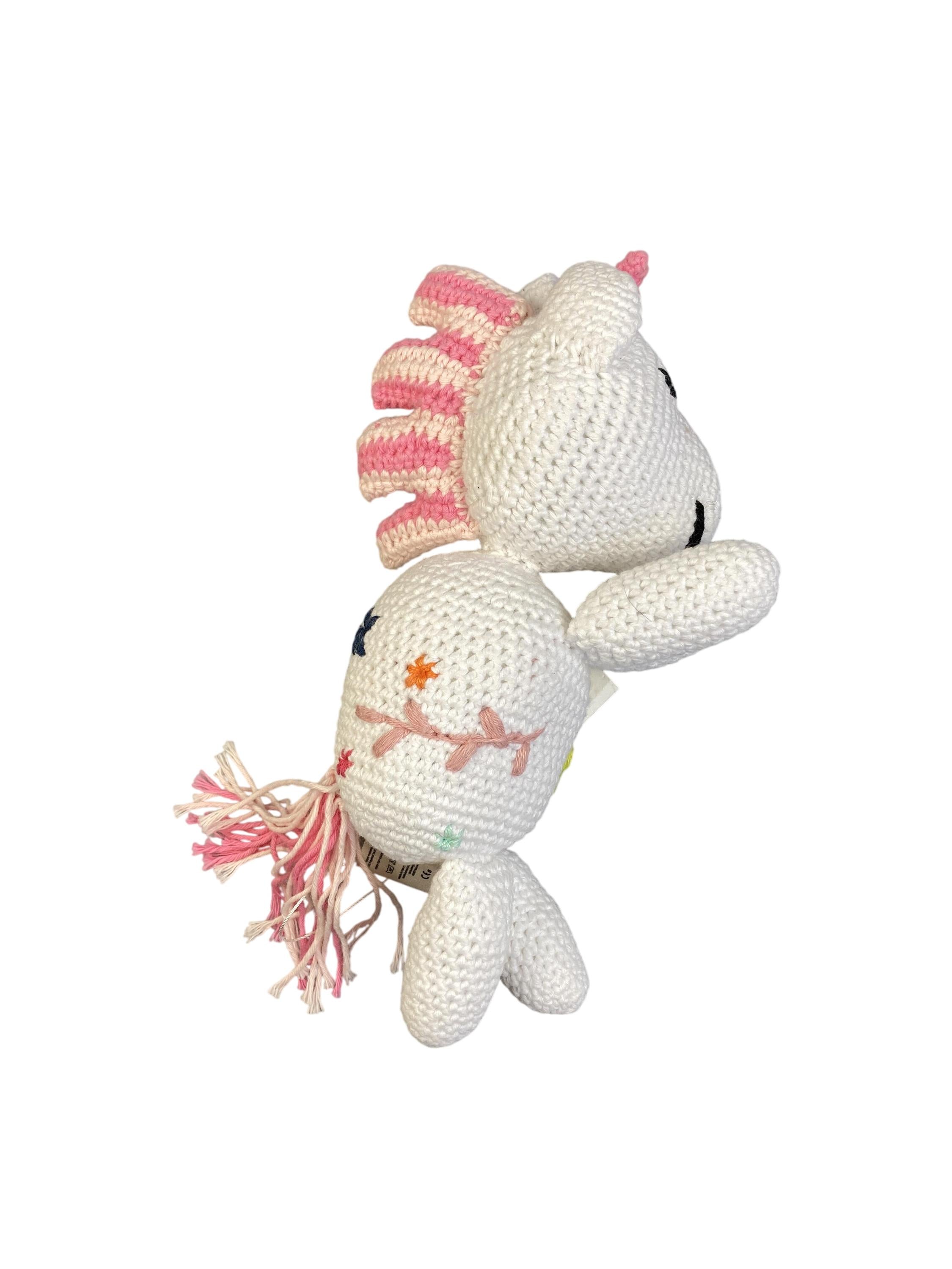 Kuscheltiere Spielen & Lernen Handgehäkeltes Kuscheltier Einhorn WHO SAID Rear Image Second Hand